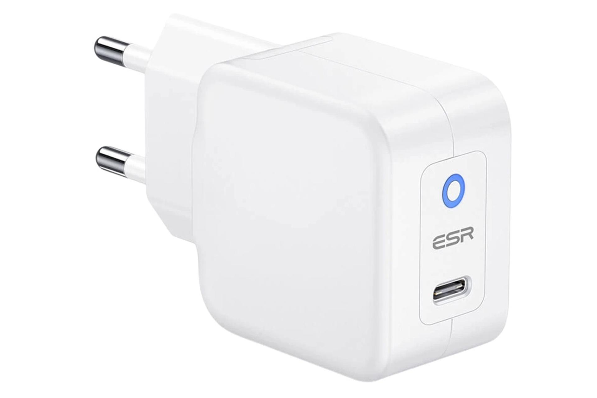 شارژر ای اس آر 20W USB-C mini PD دوشاخه اروپایی