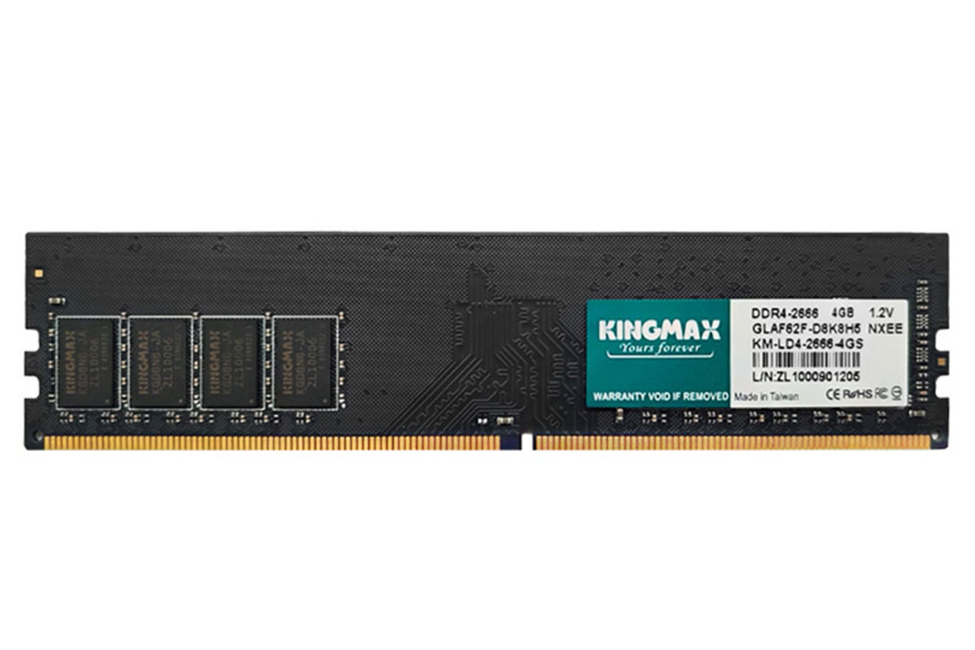 نمای جلوی رم کینگ مکس GLAF62F-D8K8H5 ظرفیت 4 گیگابایت از نوع DDR4-2666