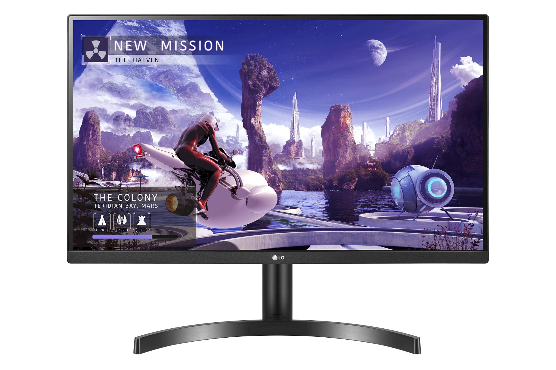 نمای روبروی مانیتور ال جی 27 اینچ مدل 27QN600 