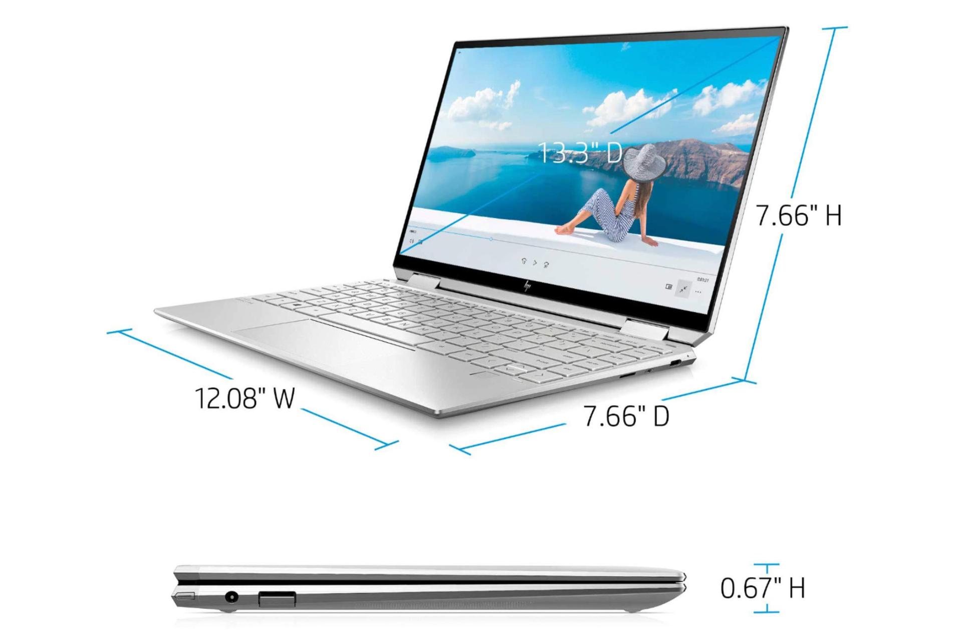 ابعاد لپ تاپ Spectre x360 13 اچ پی