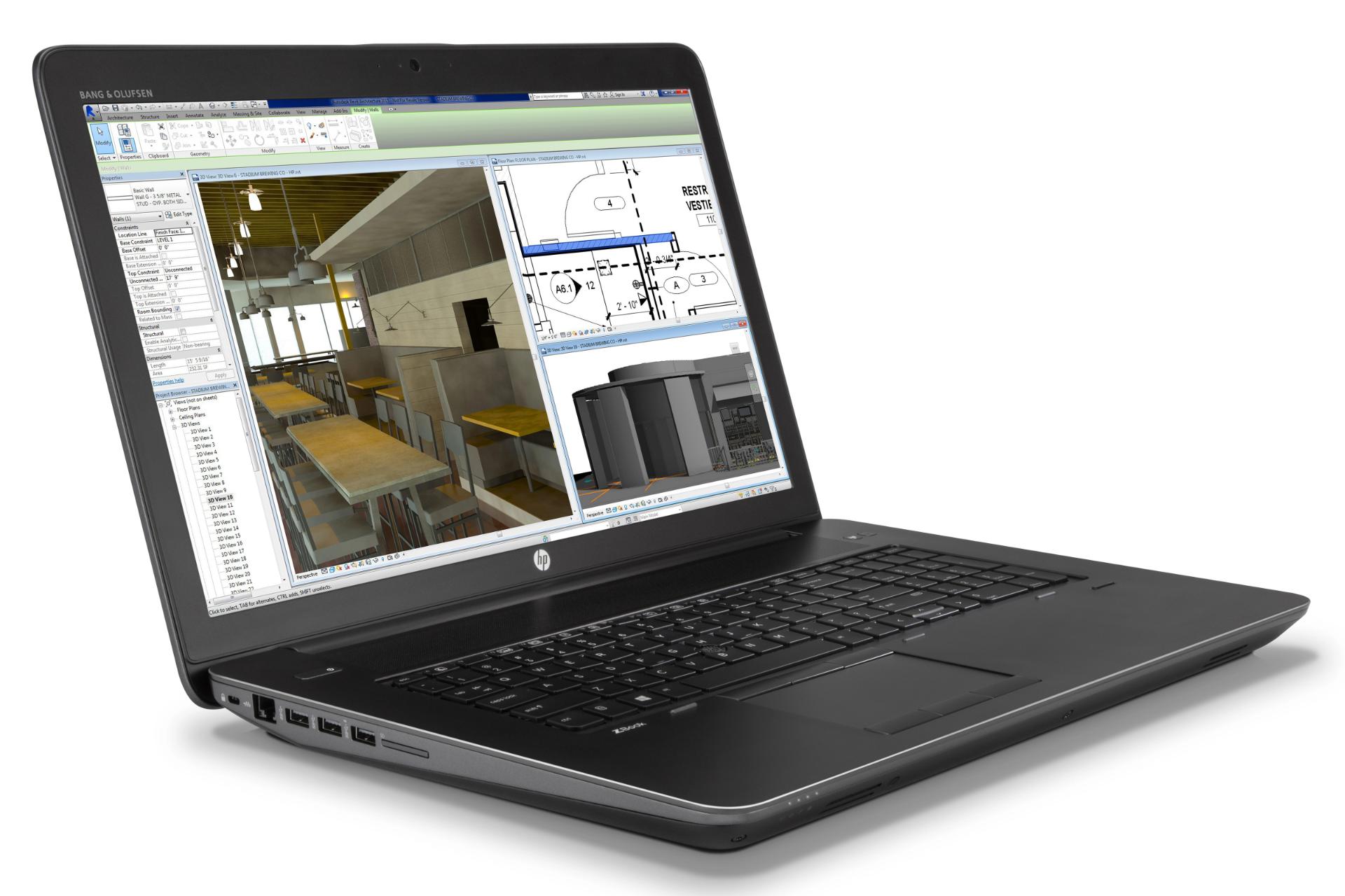 نمای چپ لپ تاپ ZBook 17 G3 Mobile Workstation اچ پی