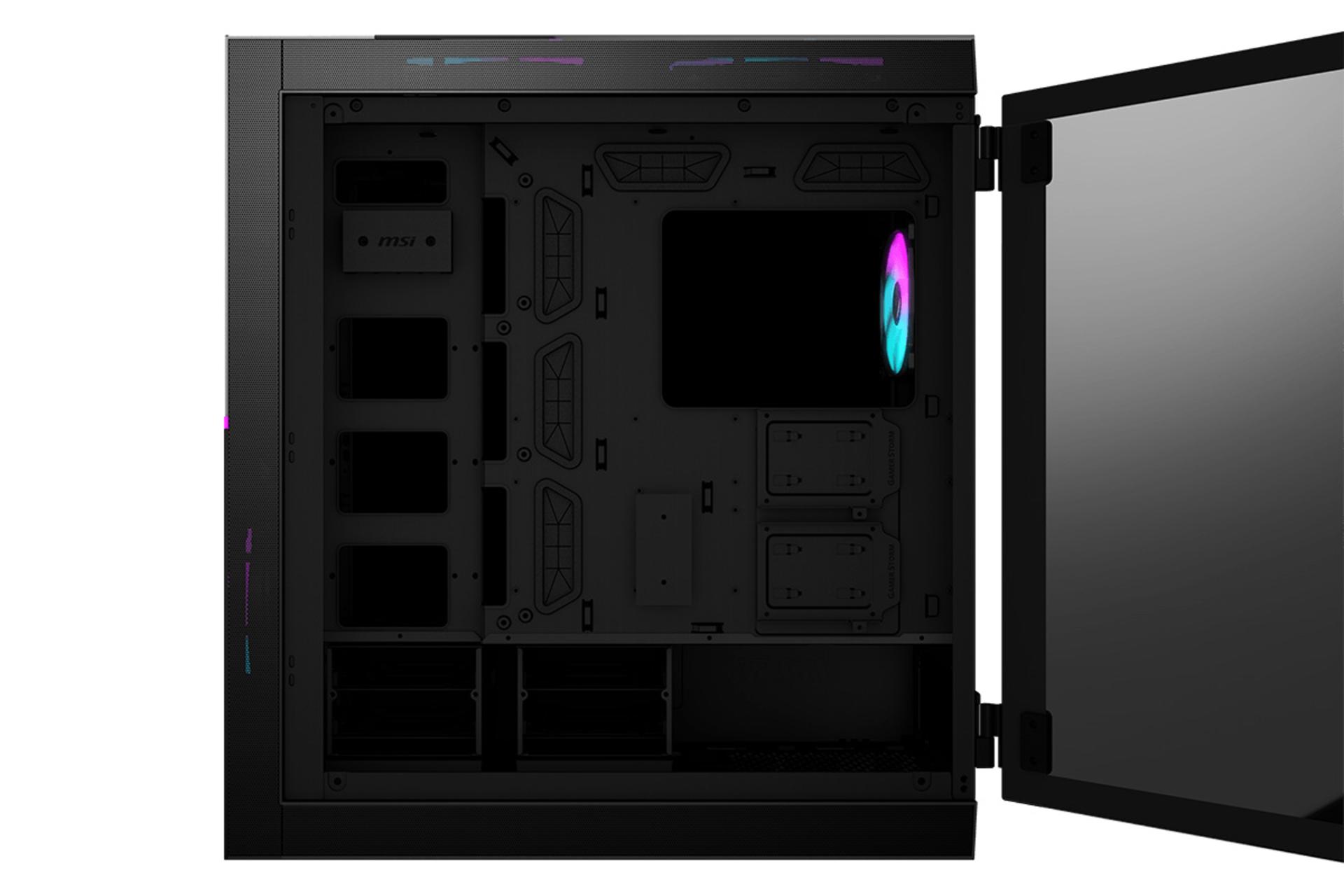 نمای درب و داخل سمت راست کیس کامپیوتر ام اس آی MPG SEKIRA 500X