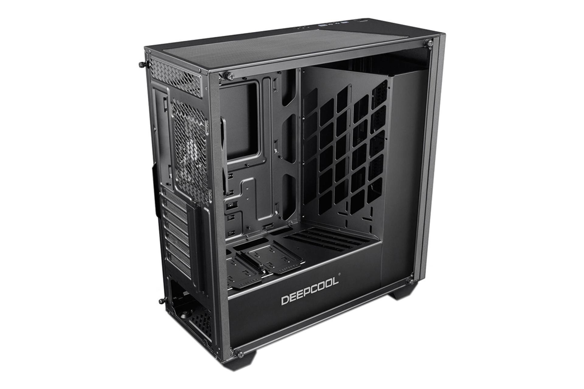 نمای نیم رخ عقب و داخل سمت چپ کیس کامپیوتر دیپ کول EARLKASE RGB V2