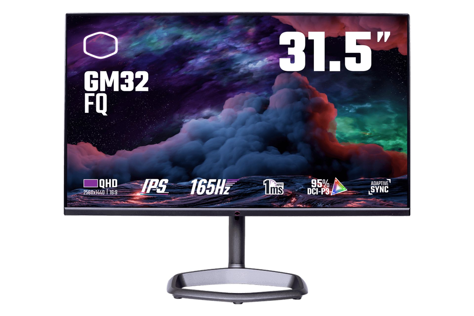 نمای جلوی مانیتور کولر مستر 32 اینچ مدل GM32-FQ