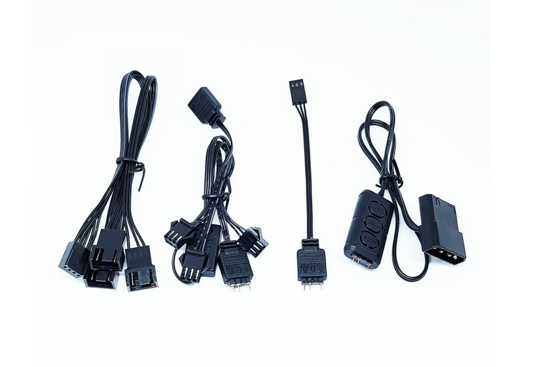 کابل های همراه فن کیس پی سی کولر CORONA FRGB بسته 3 عدی