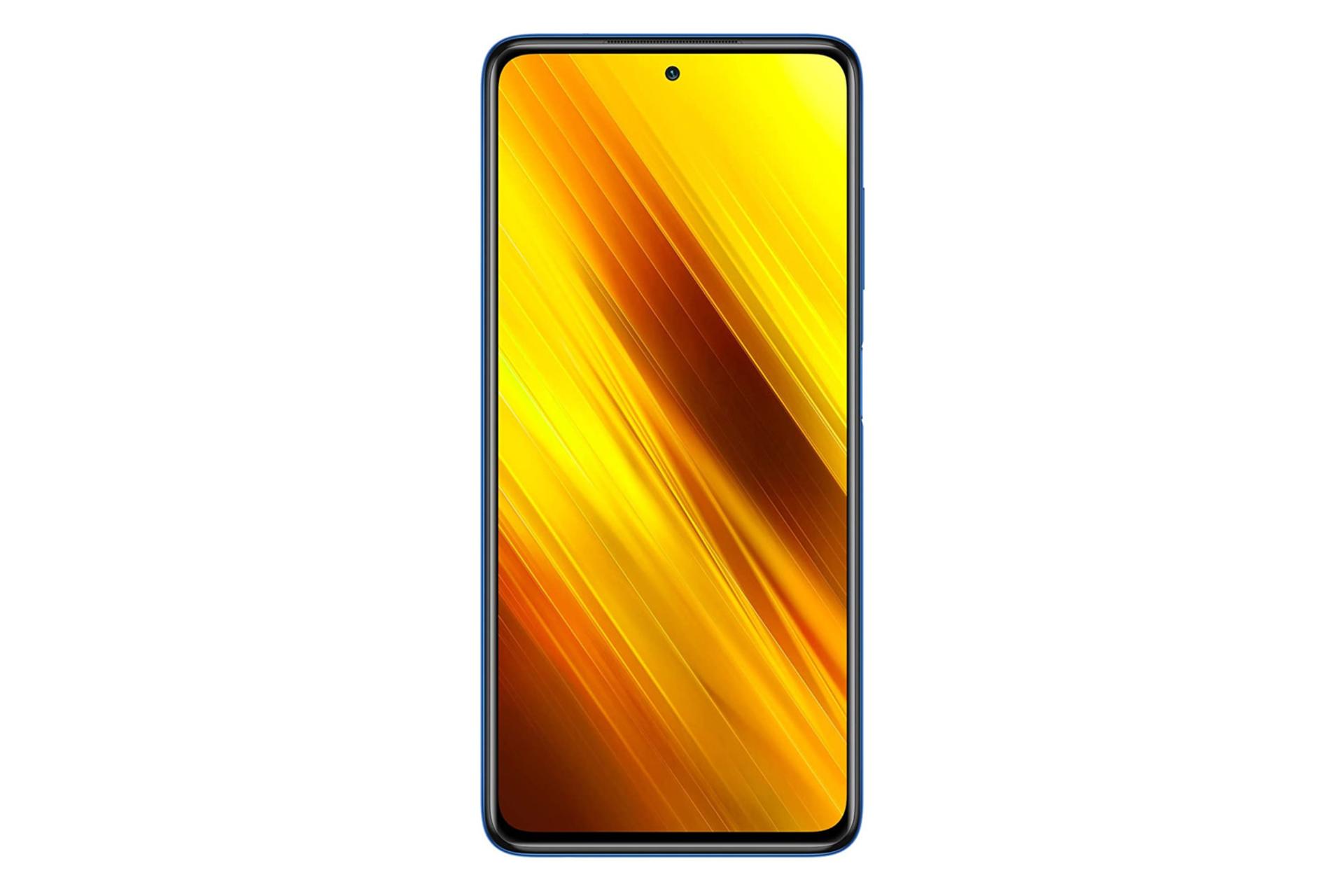 نمای جلو موبایل پوکو ایکس 3 شیائومی رنگ آبی