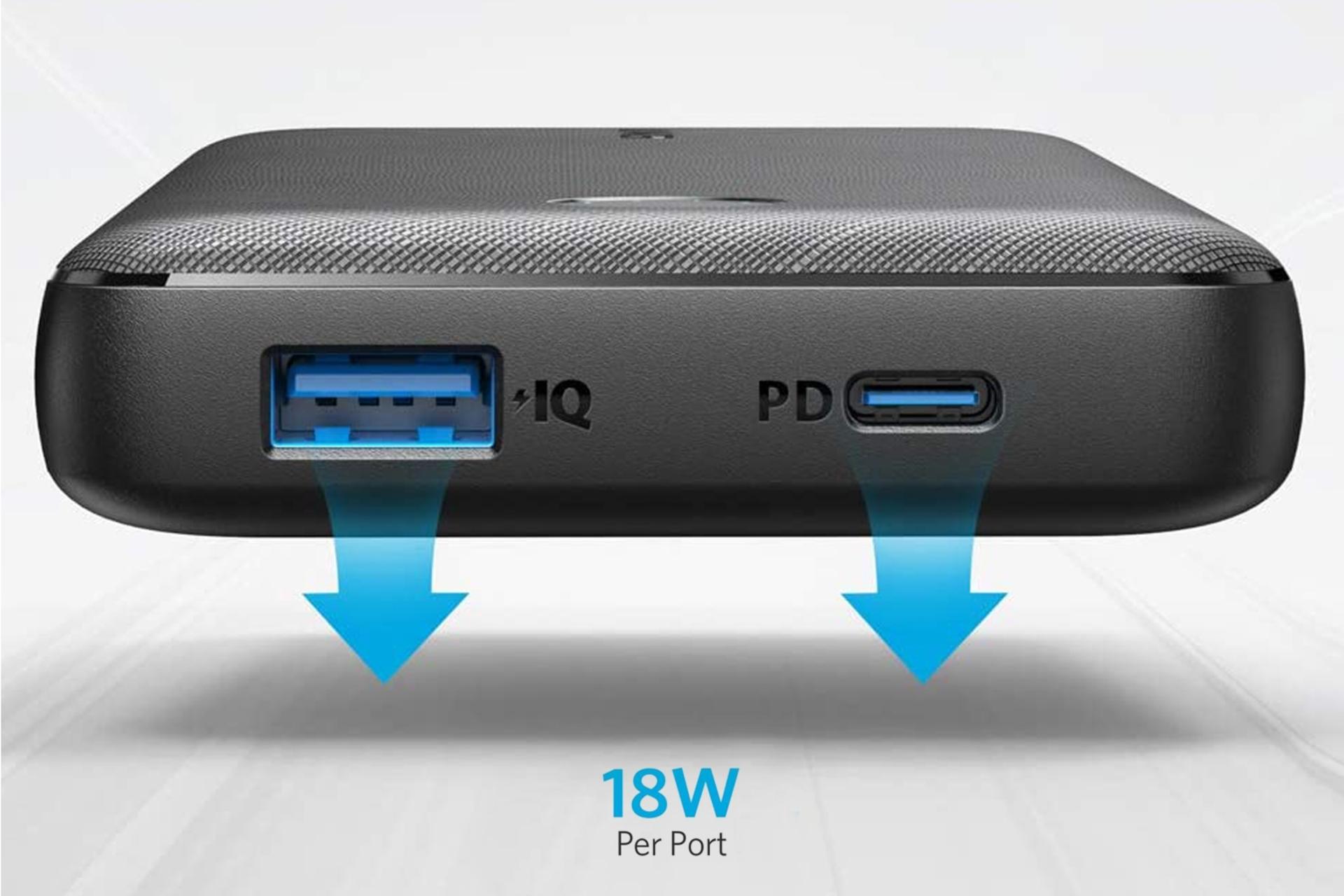 مرجع متخصصين ايران درگاه پاور بانك انكر PowerCore Essential 20000 PD با ظرفيت 20000 ميلي‌آمپر ساعت Anker PowerCore Es