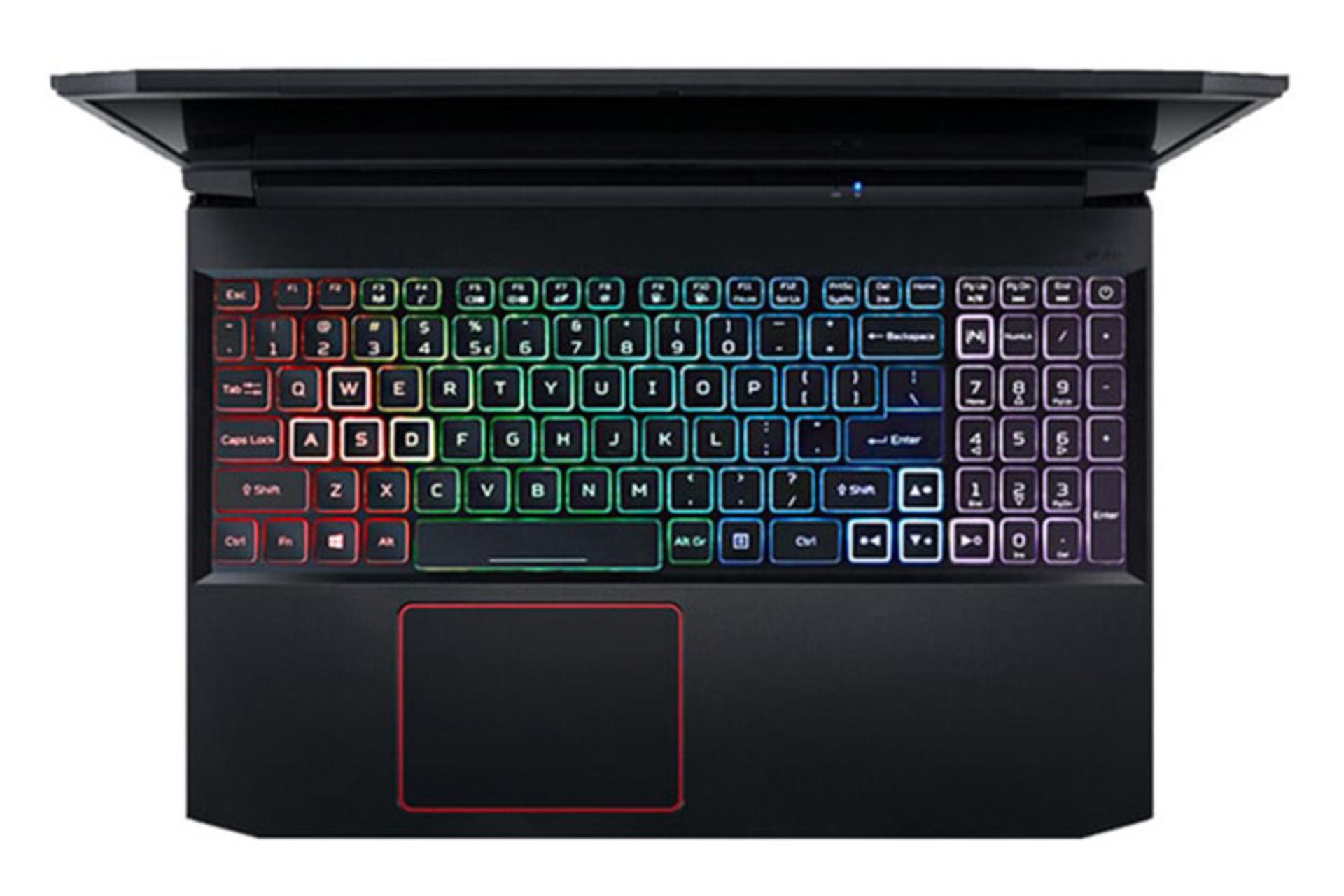 نمای بالا لپ تاپ ایسر نیترو 5 و نمایش کیبورد