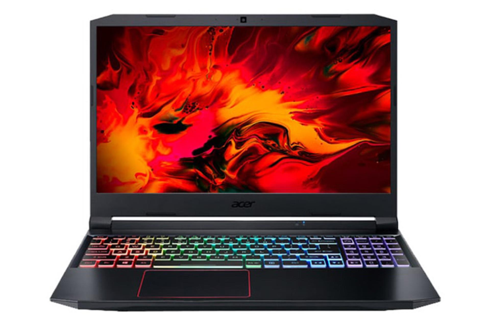 نمای جلو لپ تاپ ایسر نیترو 5 با صفحه روشن