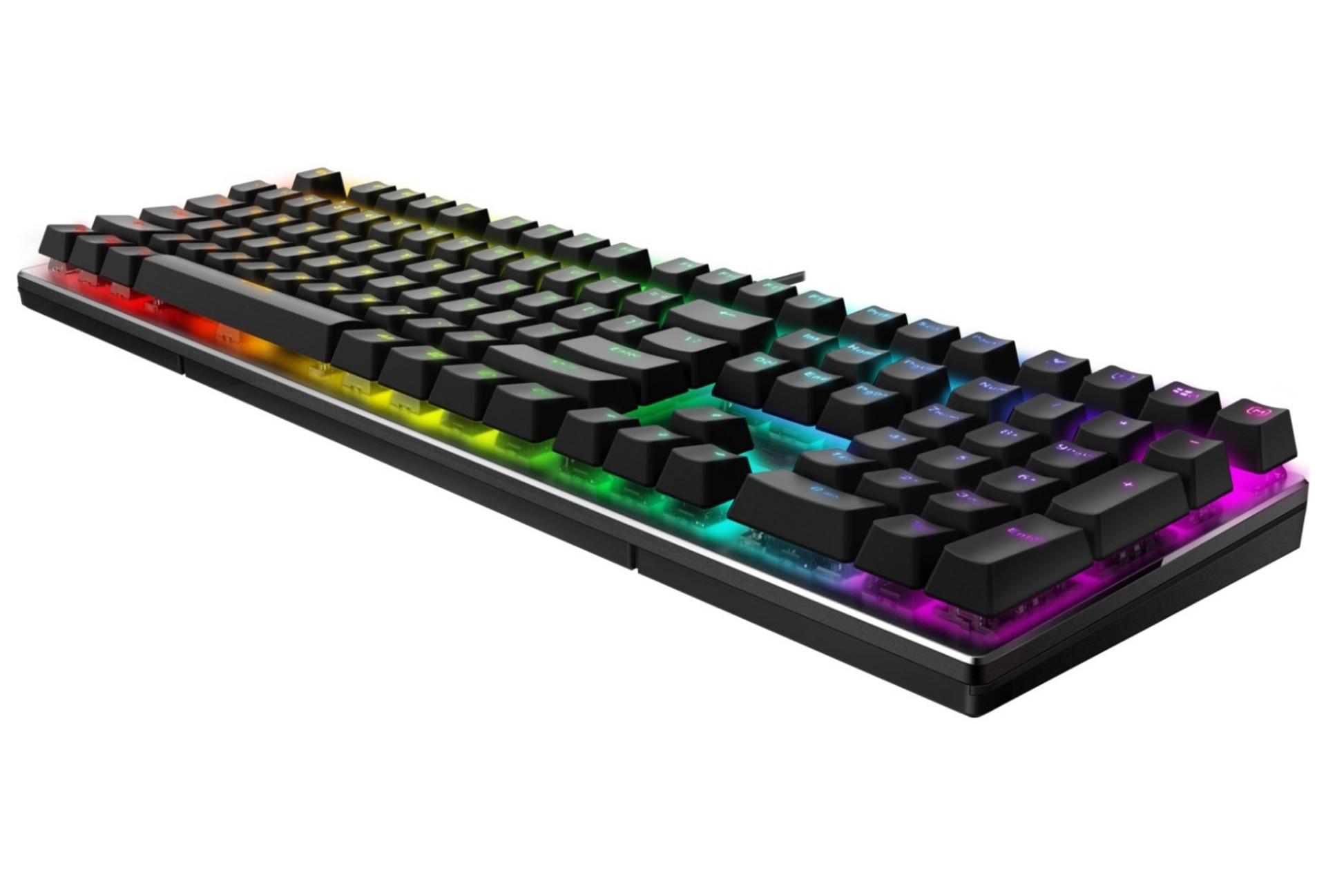 نمای مایل کلیدهای کیبورد گیمینگ Rapoo Vpro V700RGB