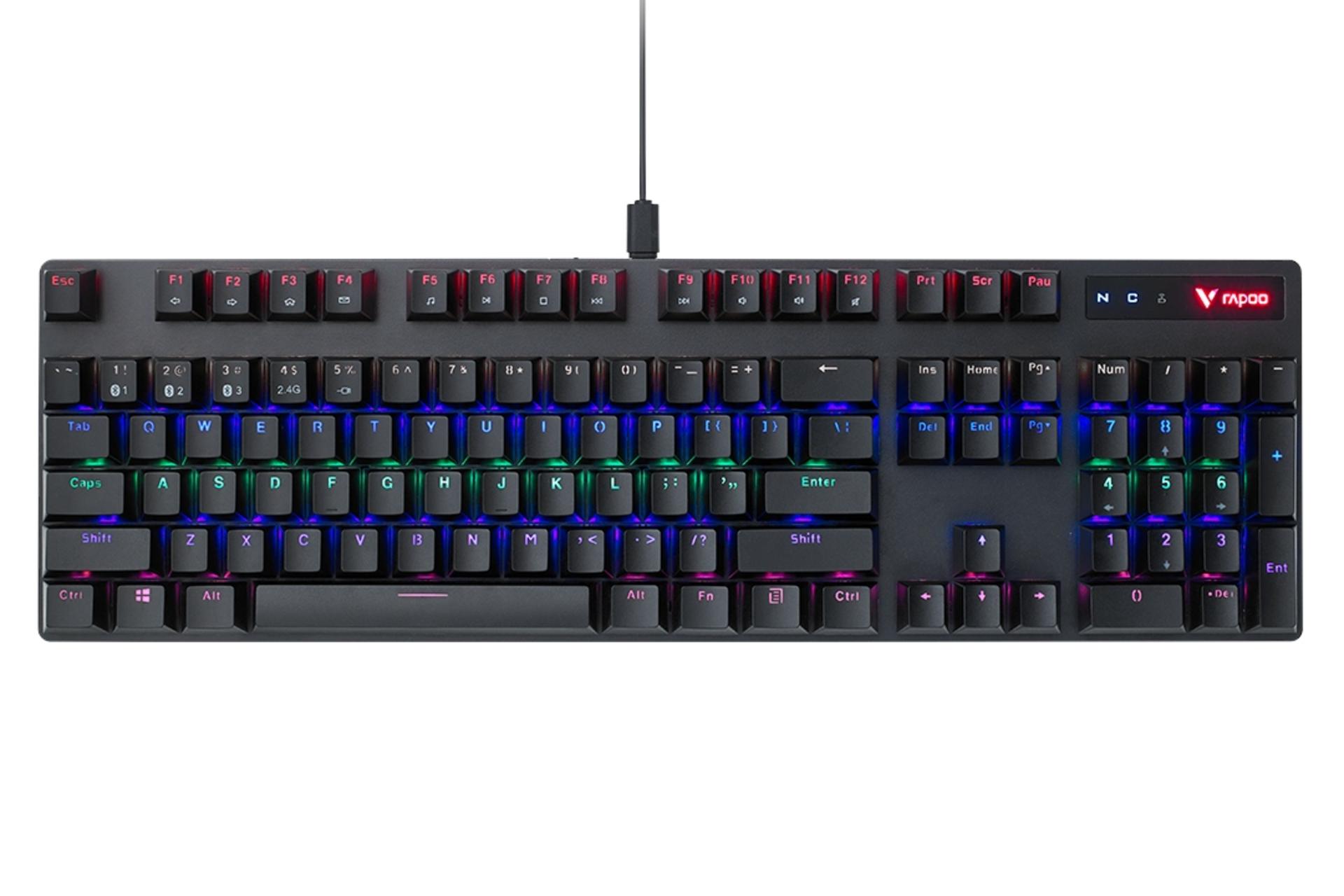 حالت باسیم کیبورد گیمینگ رپو Rapoo V500PRO Multi-Mode