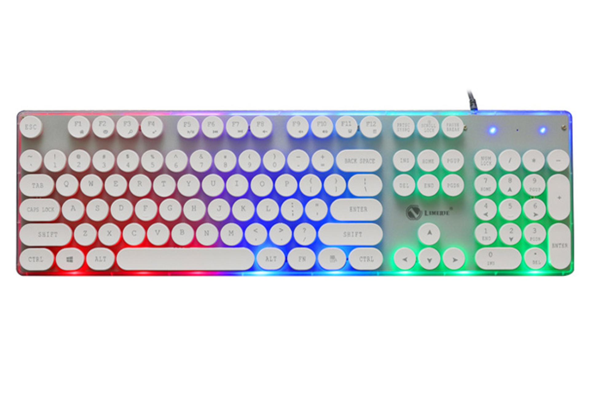 نمای روبرو کیبورد لیمیدای GK102 سفید