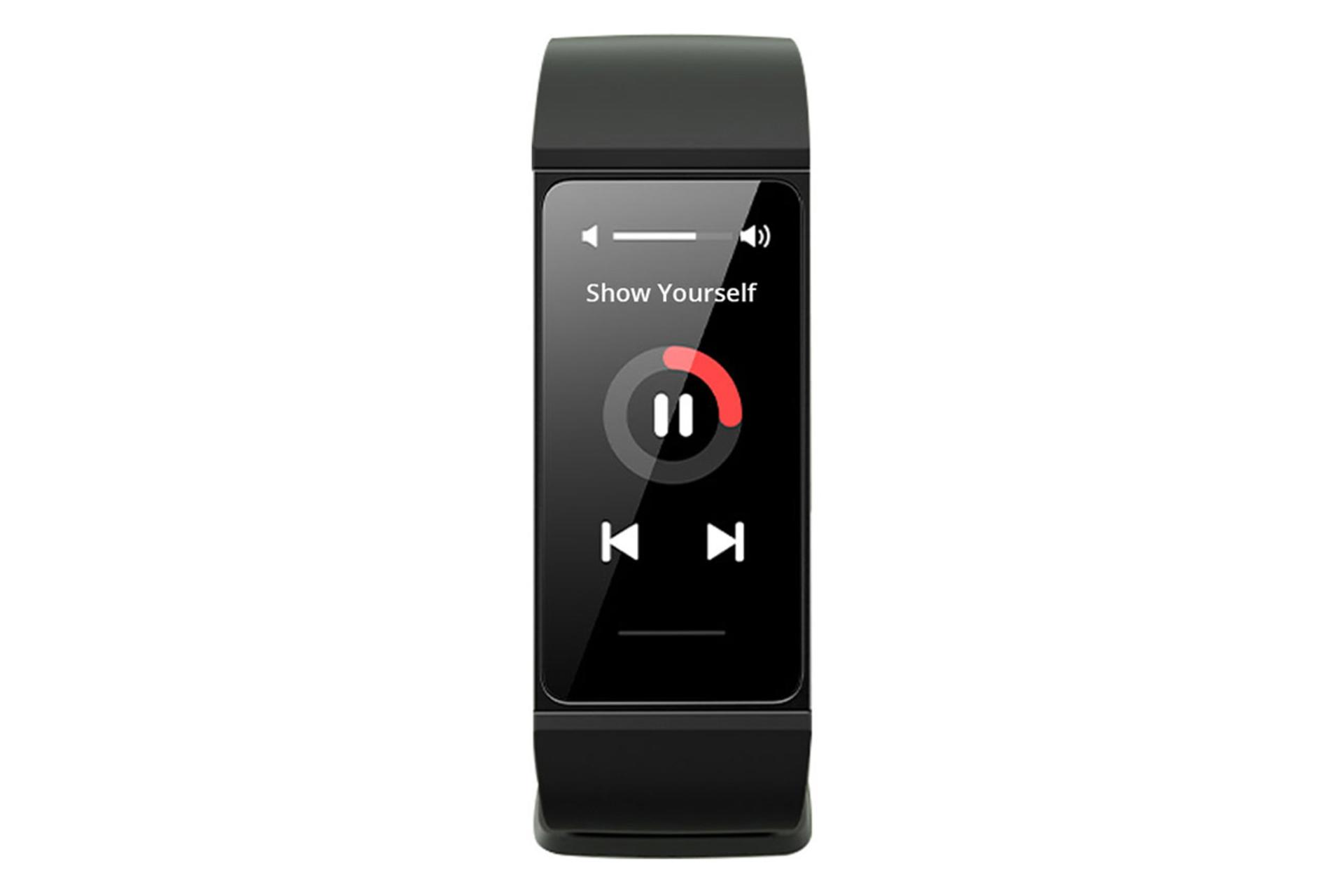 دستبند سلامتی شیائومی ردمی بند رنگ مشکی نمای جلو / Xiaomi Redmi Band