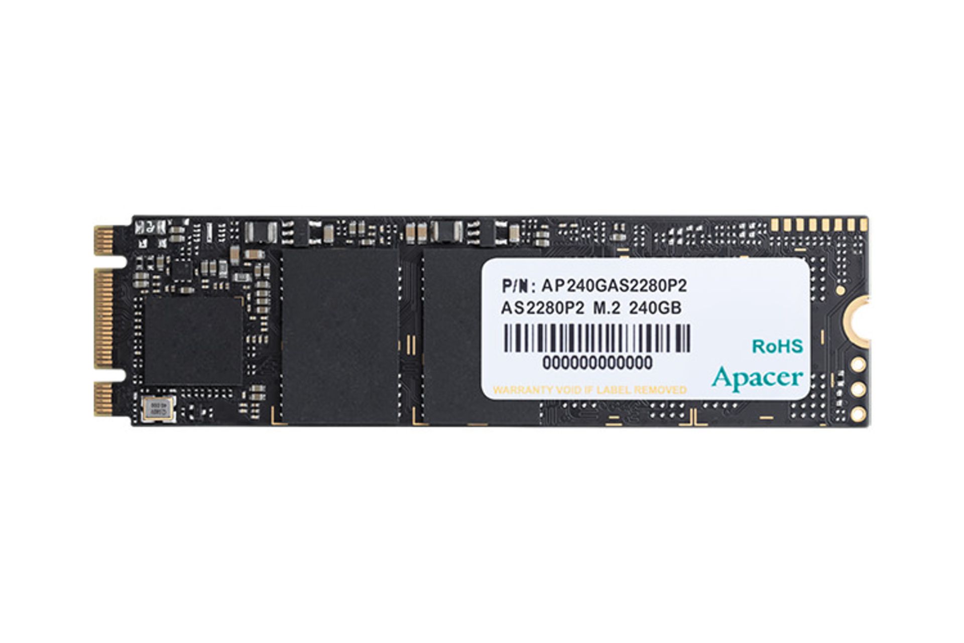 نمای روبرو SSD اپیسر Apacer AS2280P2 NVMe M.2 ظرفیت 240 گیگابایت