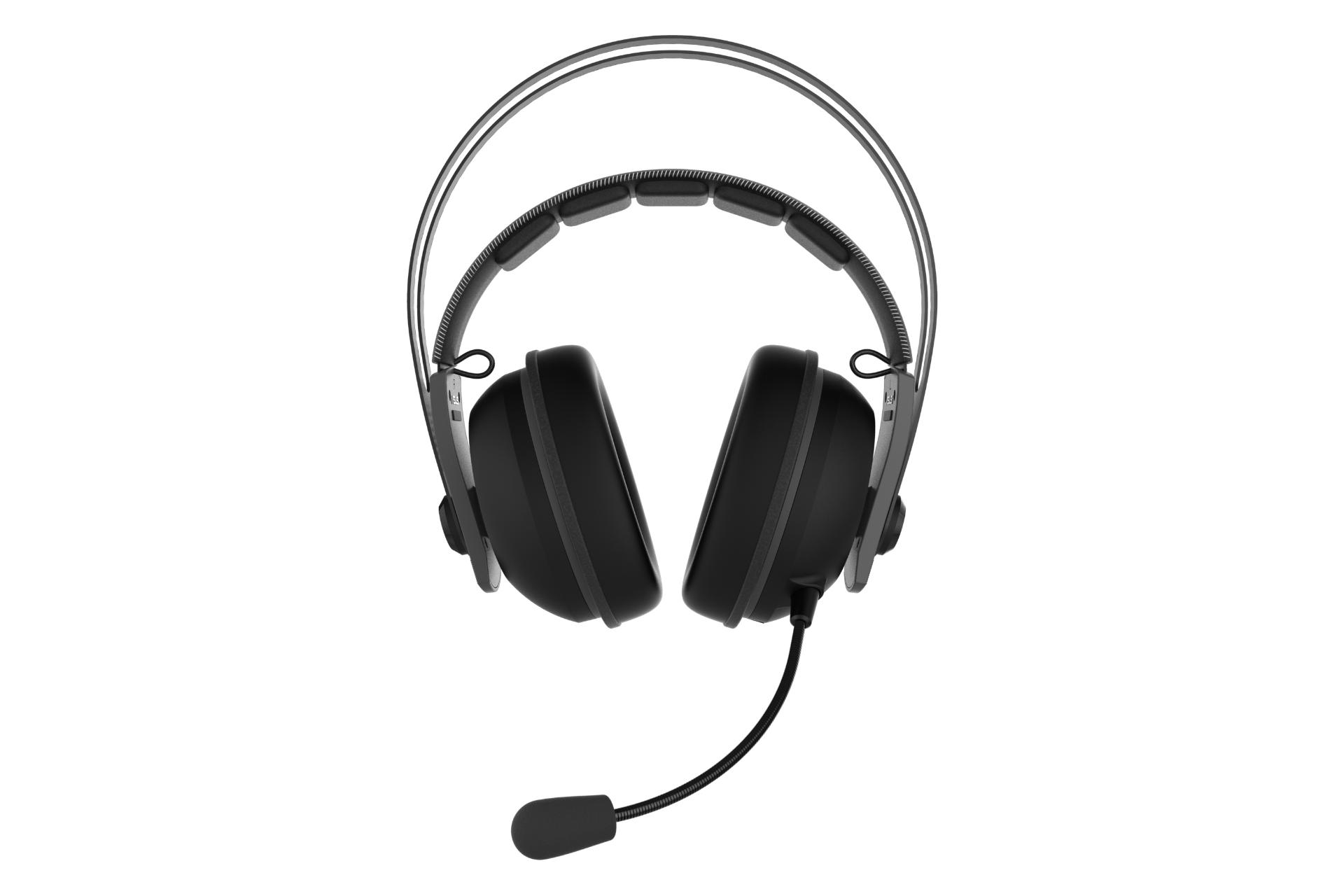 نمای روبرو هدست گیمینگ ایسوس Asus TUF Gaming H7 Wireless مشکی