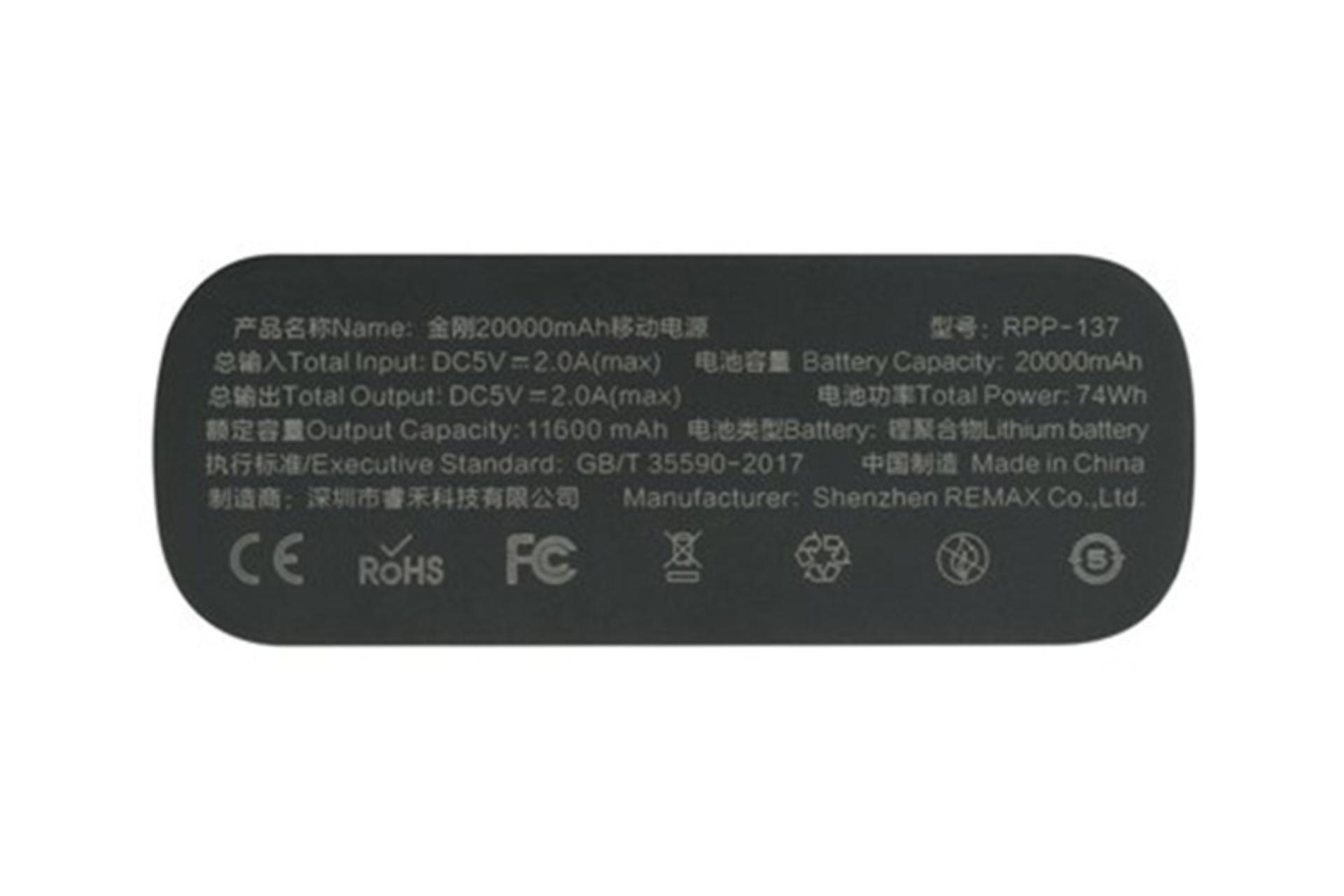 نمای نزدیک زیر پاوربانک ریمکس RPP-137