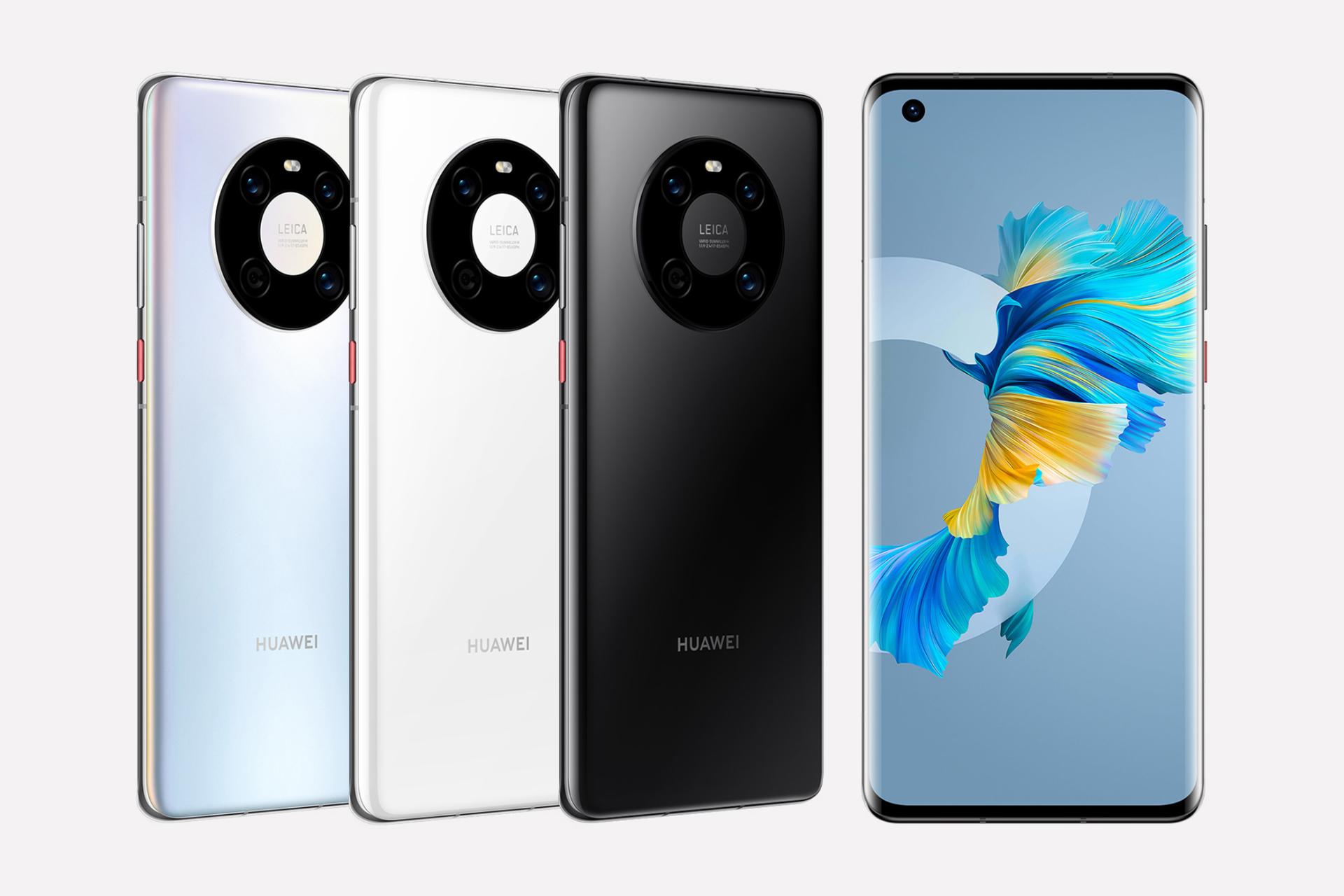 گوشی هواوی میت 40 ای در سه رنگ مشکی سفید و آبی روشن