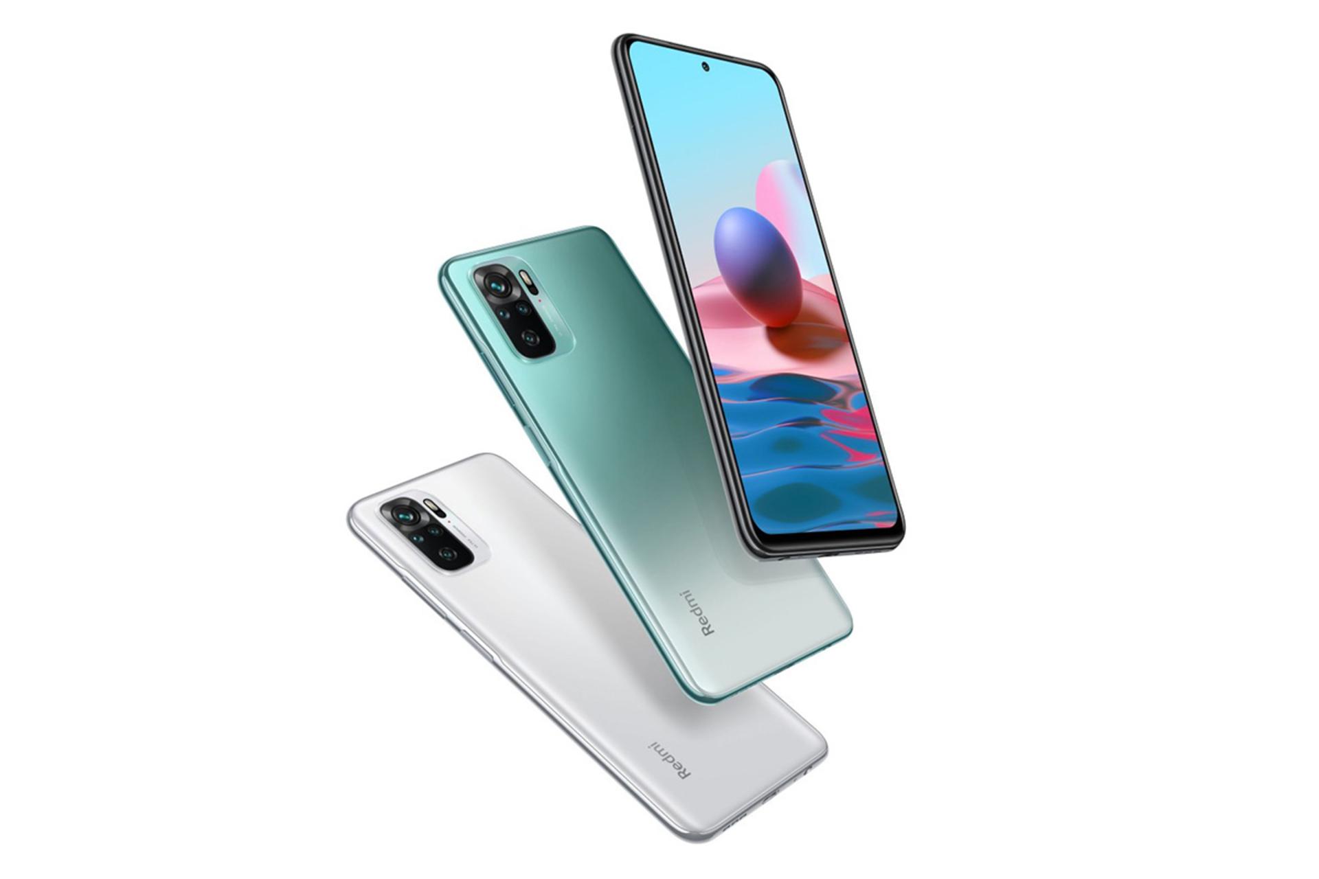 گوشی شیائومی ردمی نوت ۱۰ رنگ سبز از نمای پشت