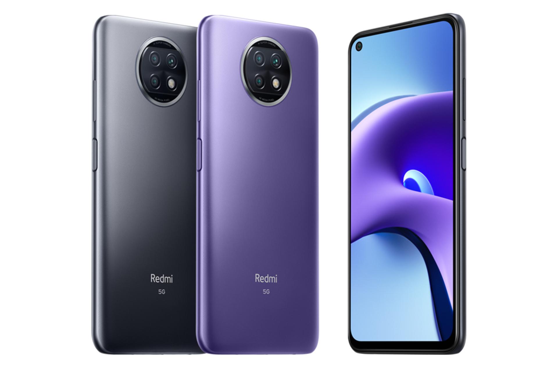 گوشی شیائومی ردمی نوت 9T در رنگ های مشکی و بنفش