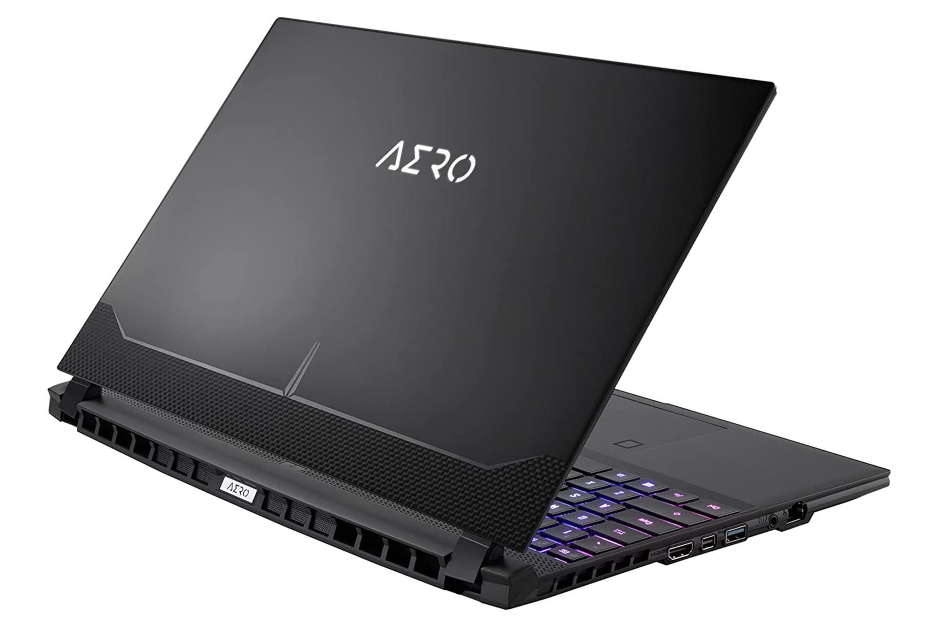 نمای پشت و کنار لپ تاپ گیگابایت AERO 15 OLED XD