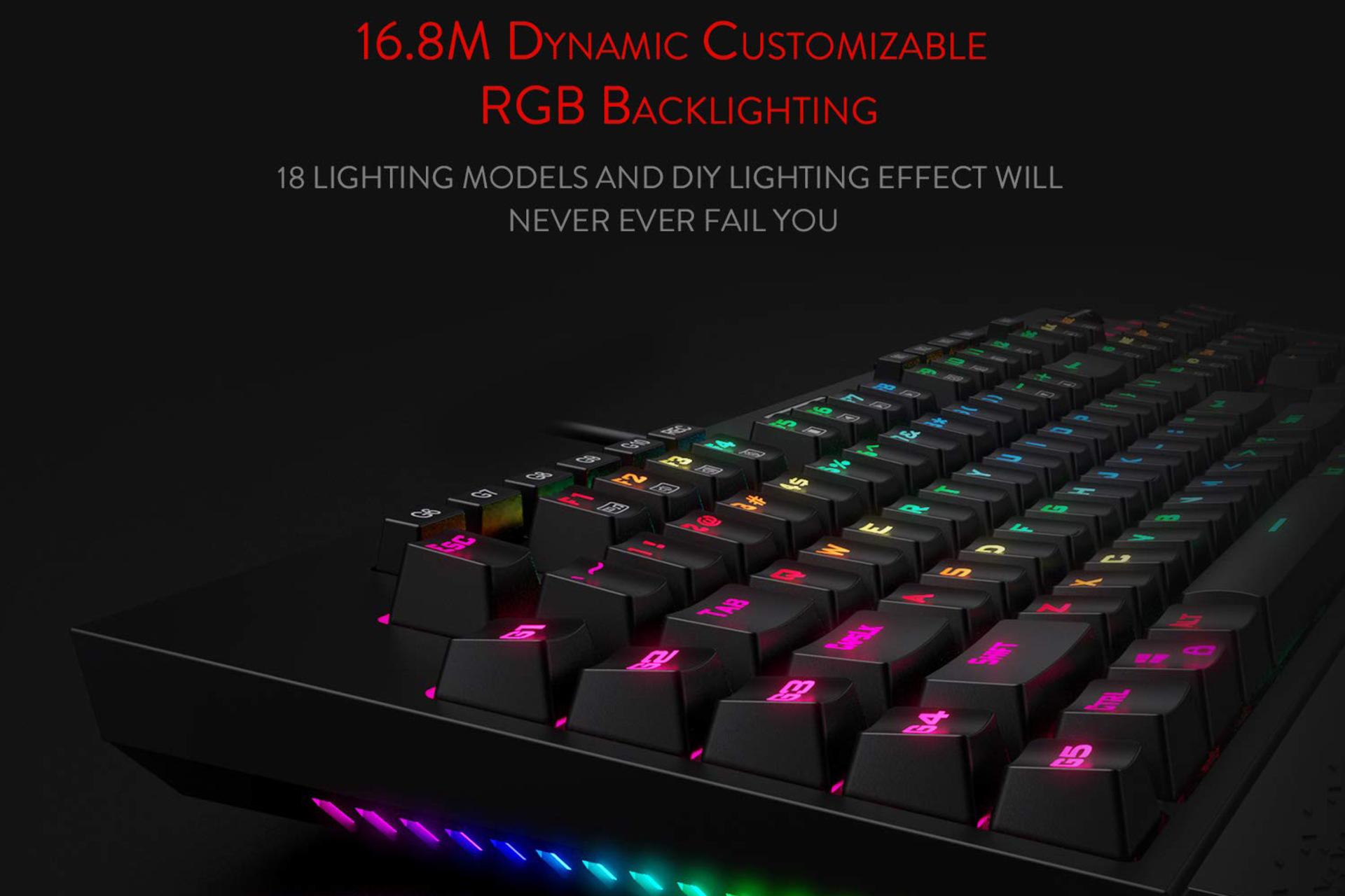 نورپردازی کیبورد گیمینگ اچ پی Redragon K586 Brahma