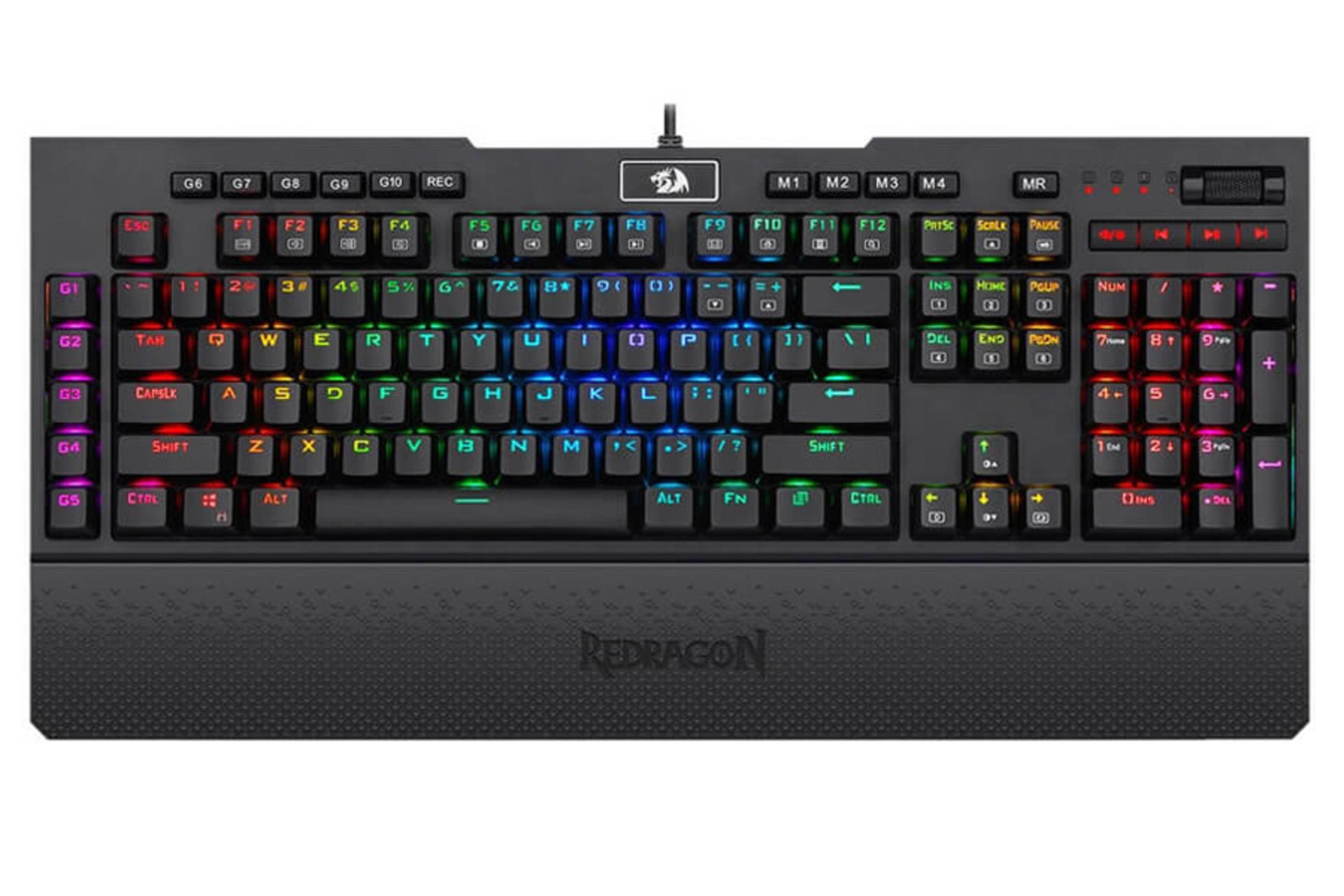 نمای روبرو کیبورد گیمینگ اچ پی Redragon K586 Brahma