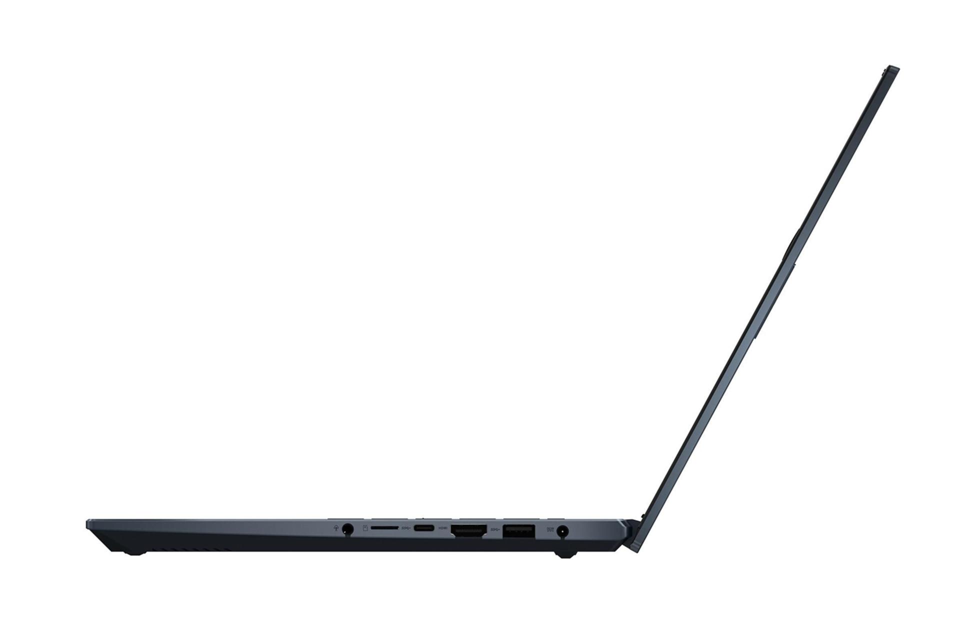 نمای کنار لپ تاپ ایسوس ویووبوک M3401QC و نمایش ضخامت