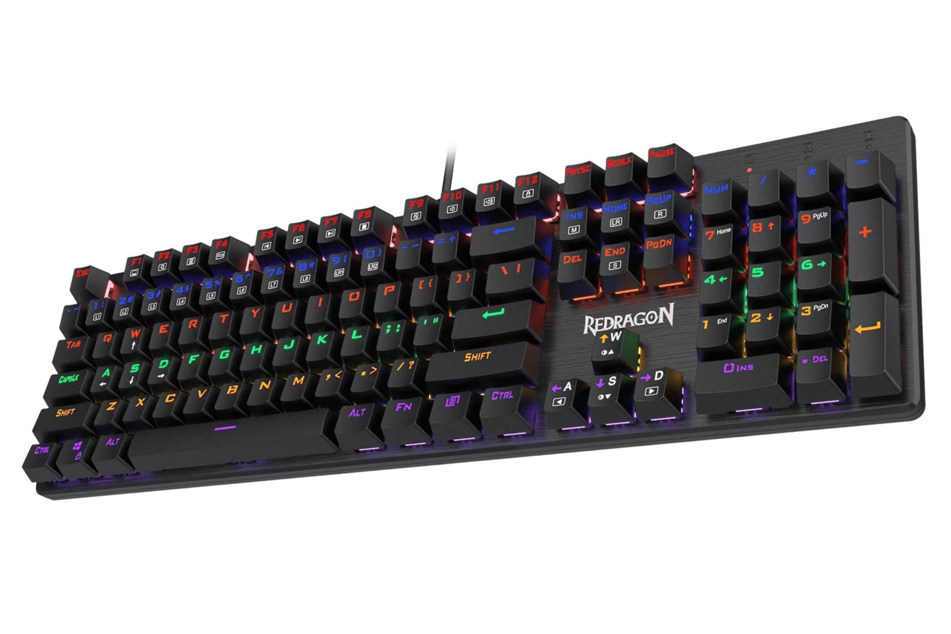 نمای راست کیبورد ردراگون K608 Valheim Rainbow