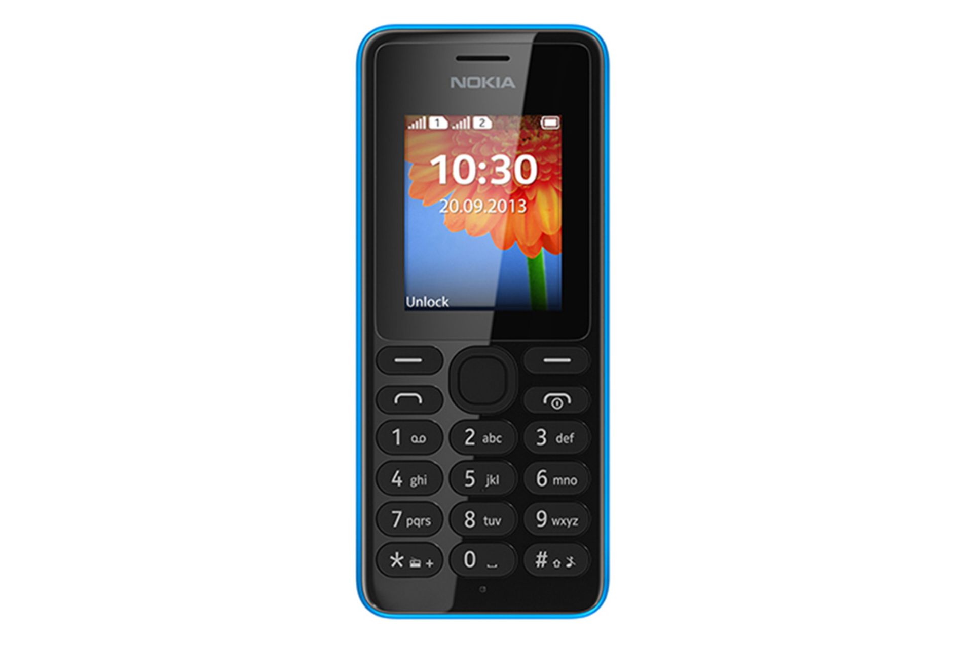 نمای روبرو موبایل نوکیا 108 دو سیم‌کارته