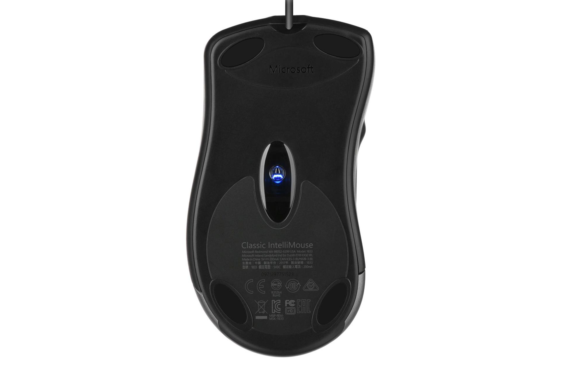 نمای پشت ماوس مایکروسافت Classic Intellimouse - HDQ-00010