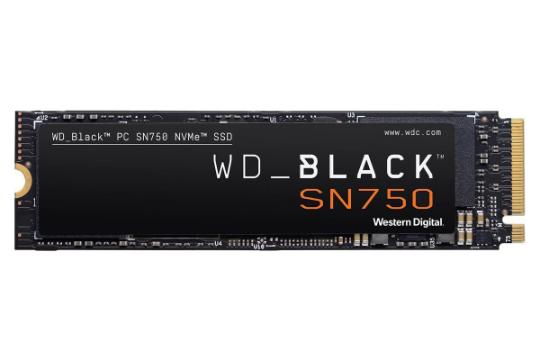نمای روبرو SSD وسترن دیجیتال Black SN750 NVMe M.2 ظرفیت 2 ترابایت