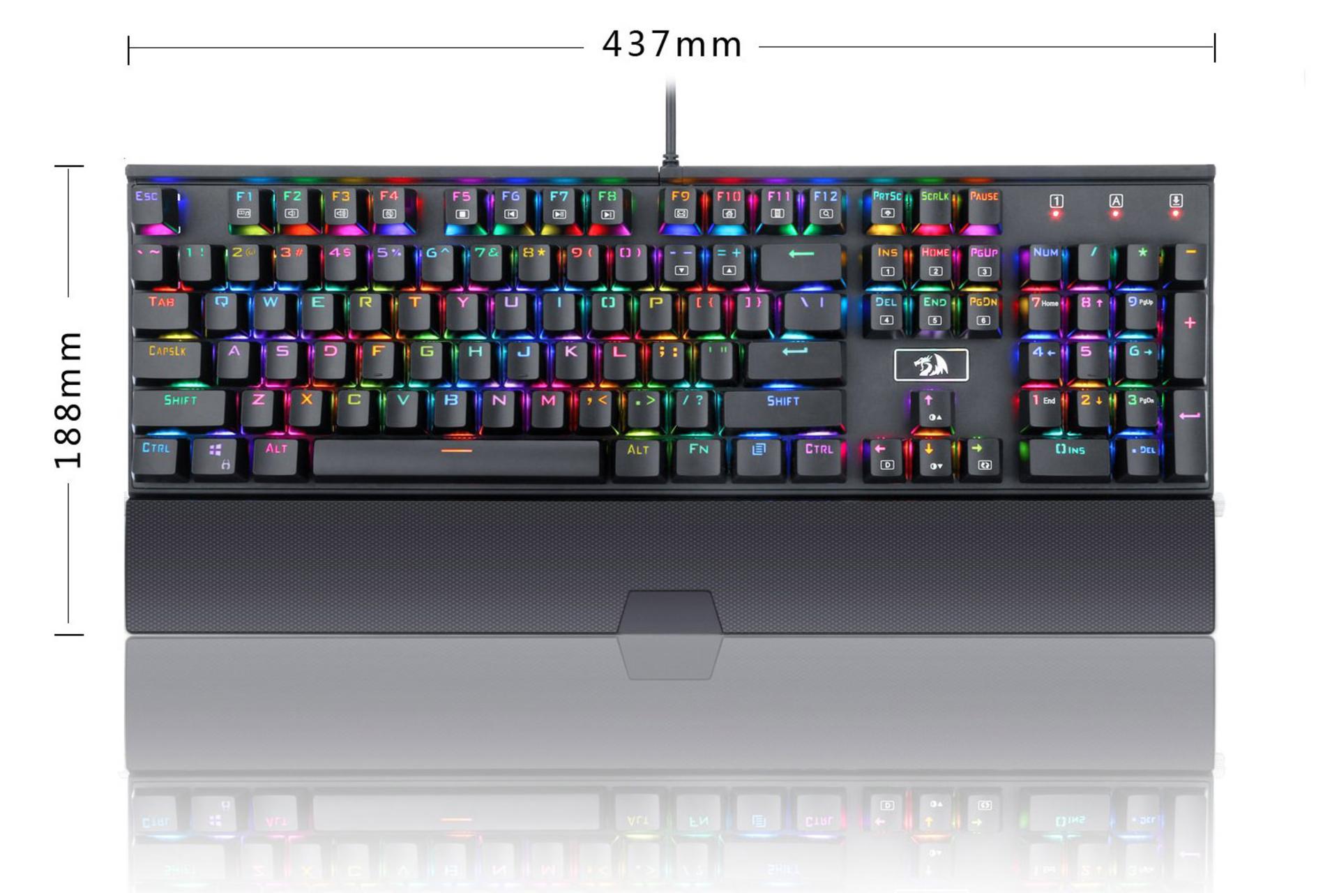 ابعاد کیبورد ردراگون K567 RGB