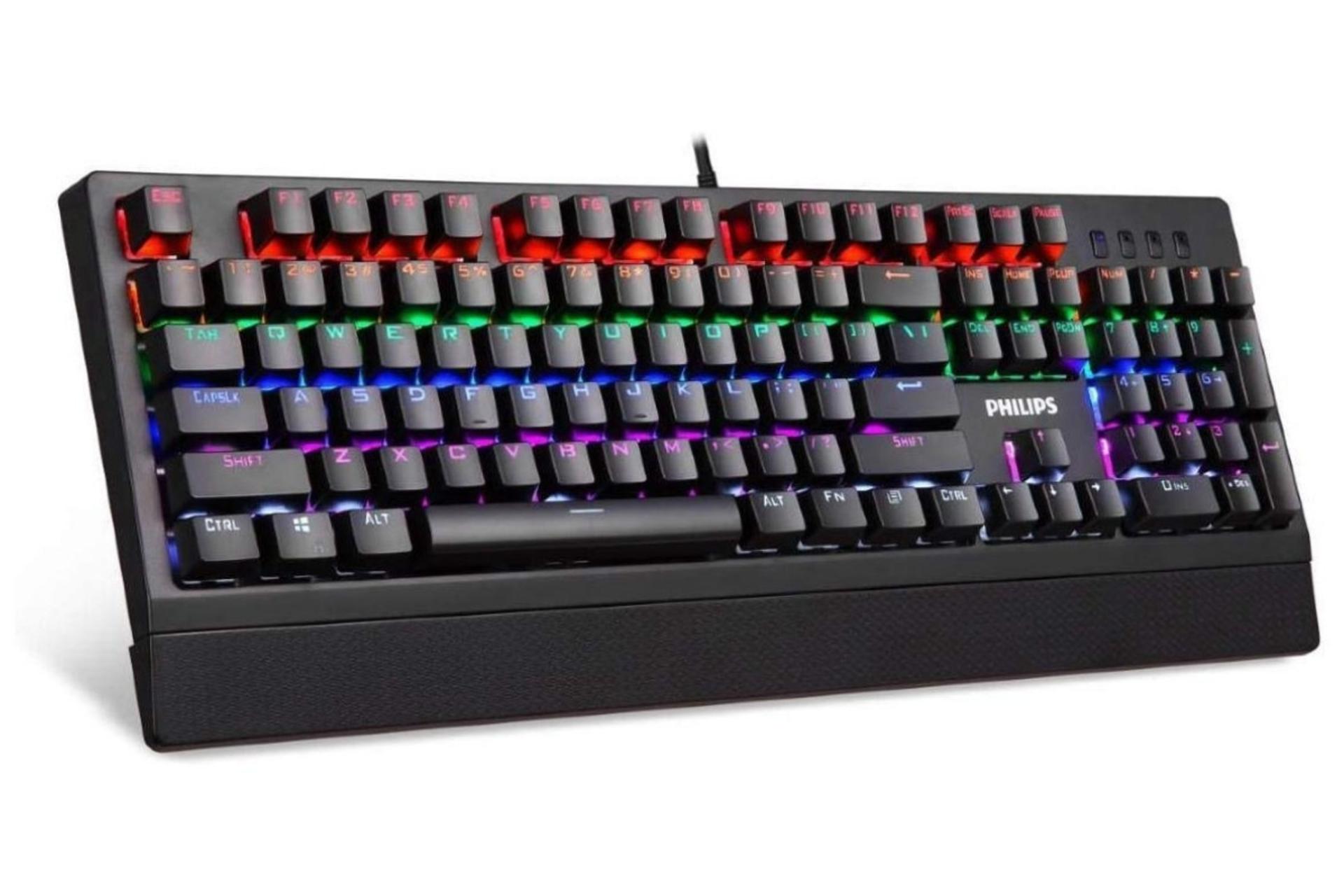 نمای مایل کیبورد گیمینگ Philips SPK8403