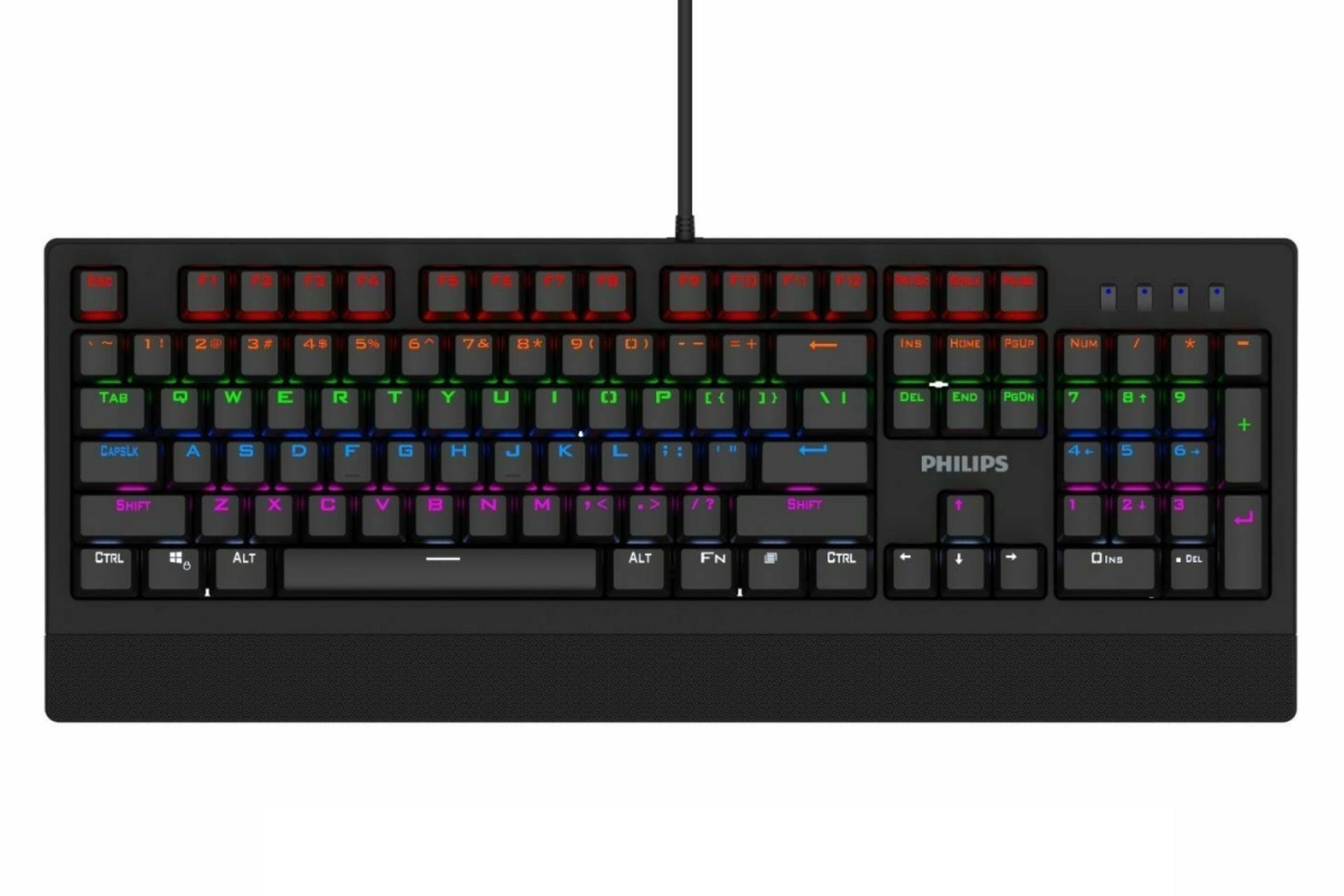 نمای جلو کیبورد گیمینگ Philips SPK8403