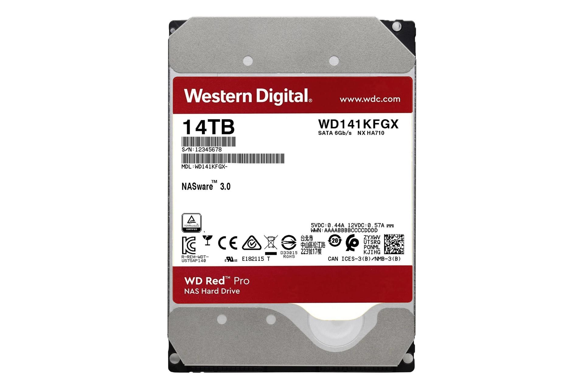 هارد دیسک وسترن دیجیتال Western Digital Red Pro WD141KFGX 3.5 Inch 14TB ظرفیت 14 ترابایت