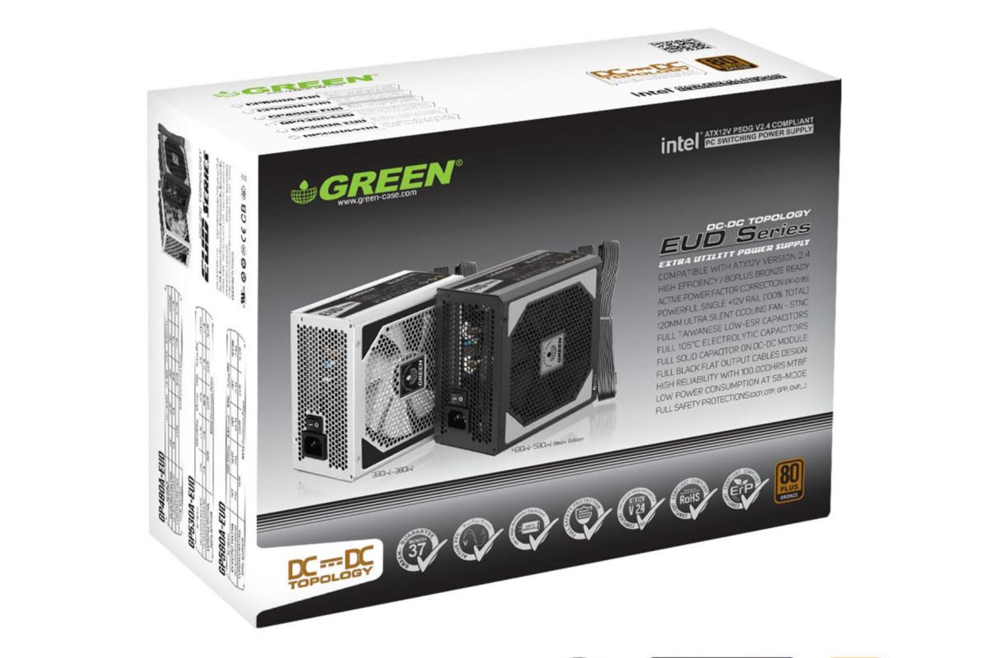 جعبه پاور کامپیوتر گرین GP330A-EUD با توان 330 وات