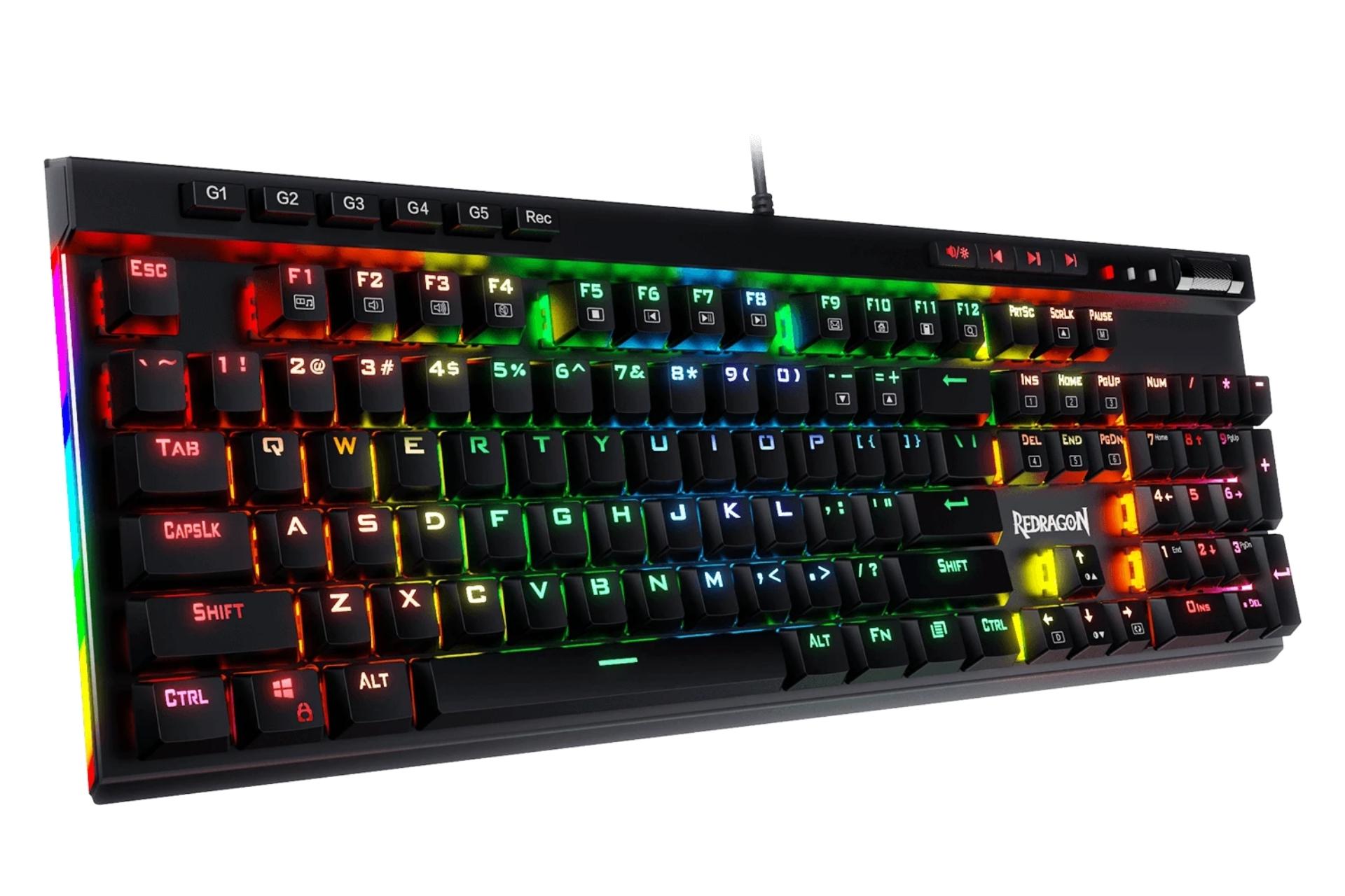 نمای سمت چپ کیبورد گیمینگ Redragon K580 Vata