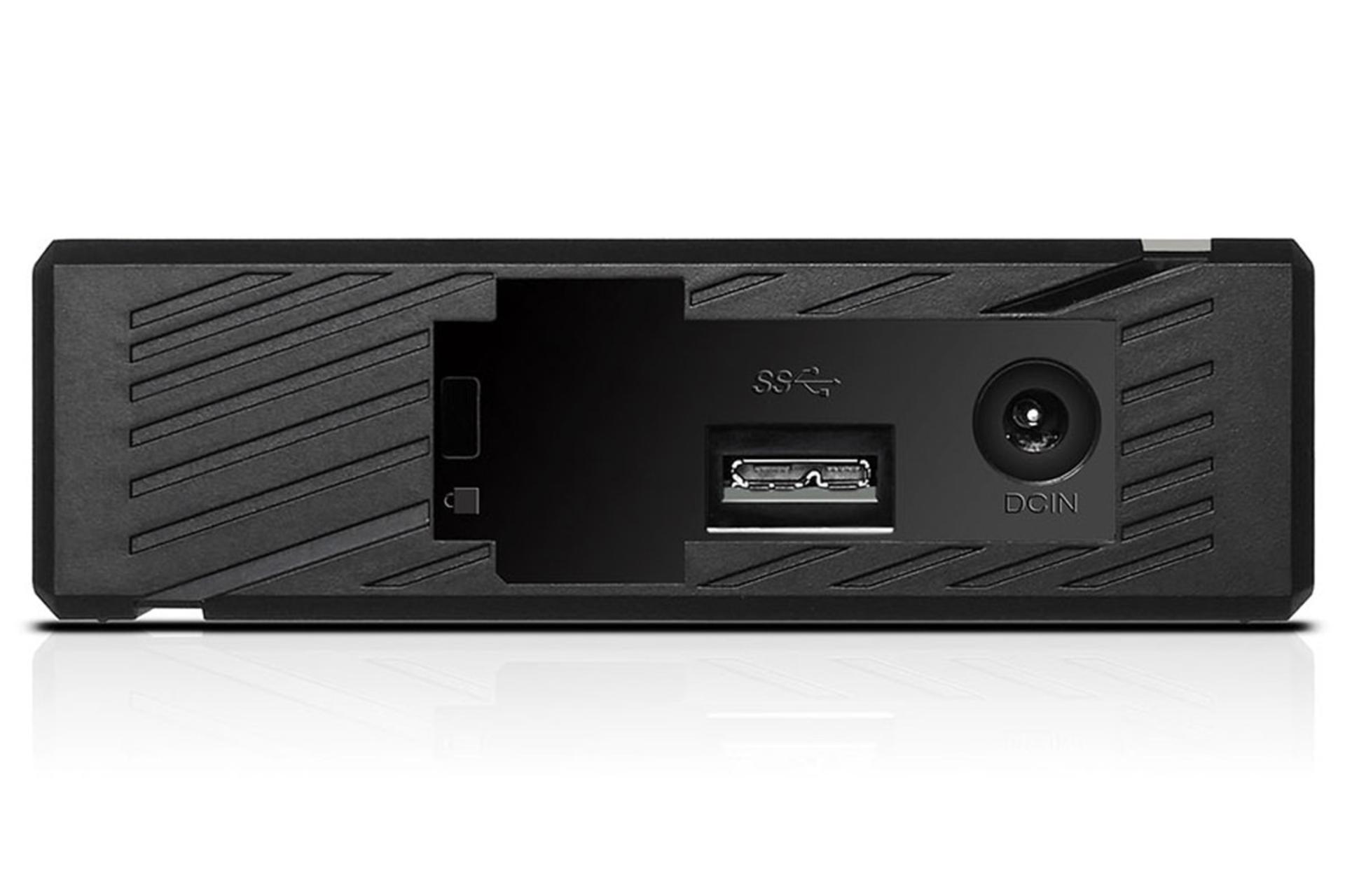 نمای پشت و درگاه های هارد دیسک ای دیتا HM900 ظرفیت 3 ترابایت رنگ مشکی