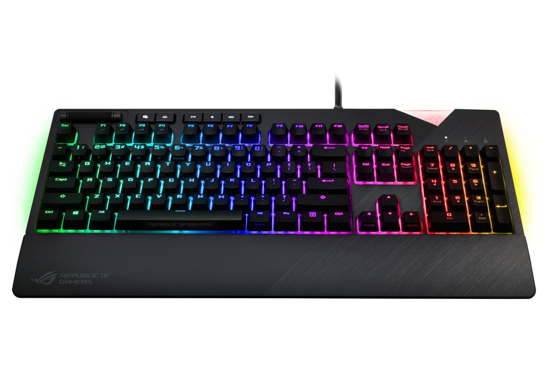 نمای پایین کیبورد گیمینک ASUS ROG Strix Flare