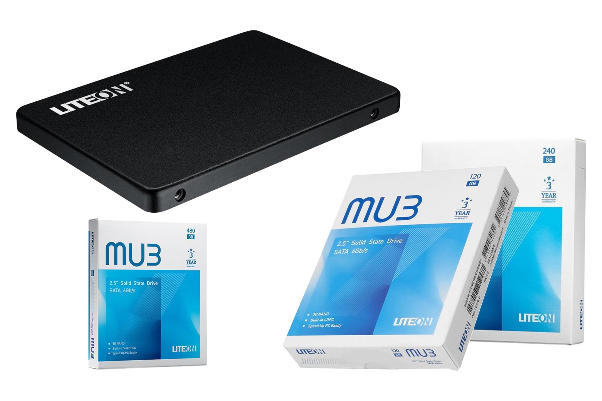 جعبه SSD لایت آن LiteOn MU3 SATA 2.5 Inch 480GB ظرفیت 480 گیگابایت