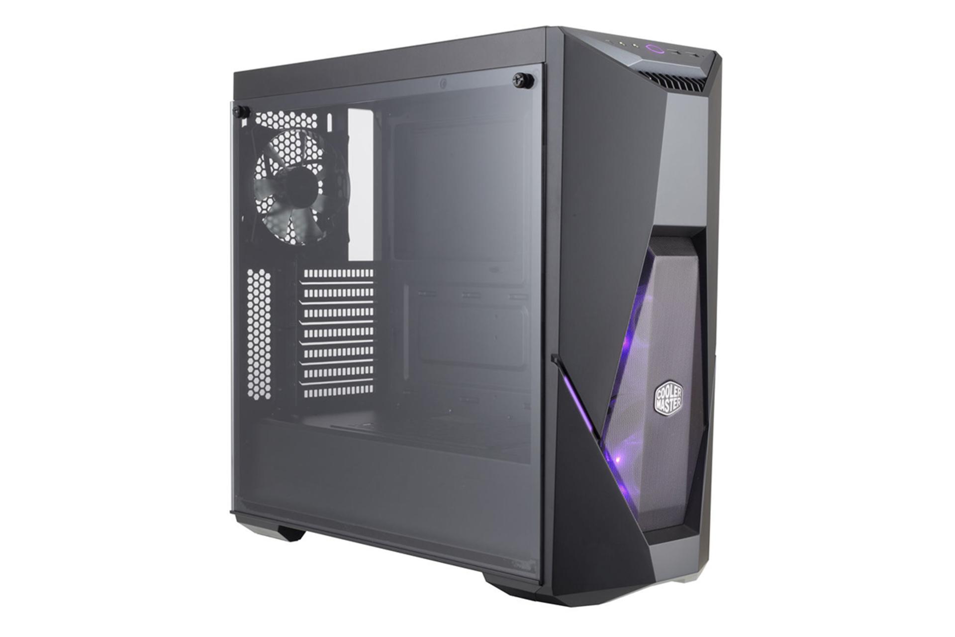 نمای نیم رخ جلو و سمت چپ کیس کامپیوتر کولر مستر MASTERBOX K500 ARGB