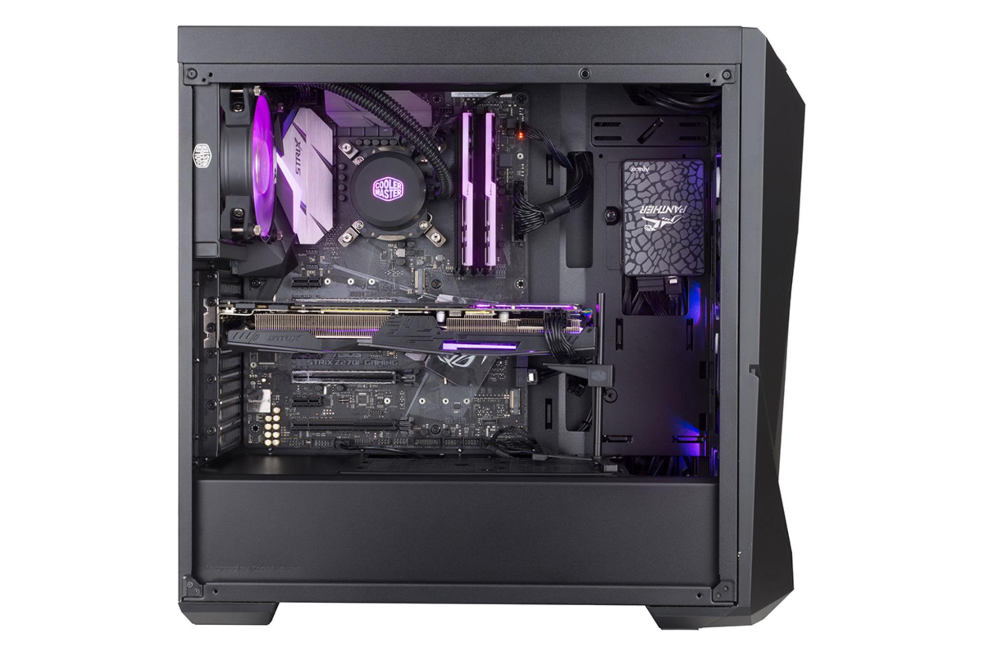 نمای داخلی سمت چپ کیس کامپیوتر کولر مستر MASTERBOX K500 ARGB