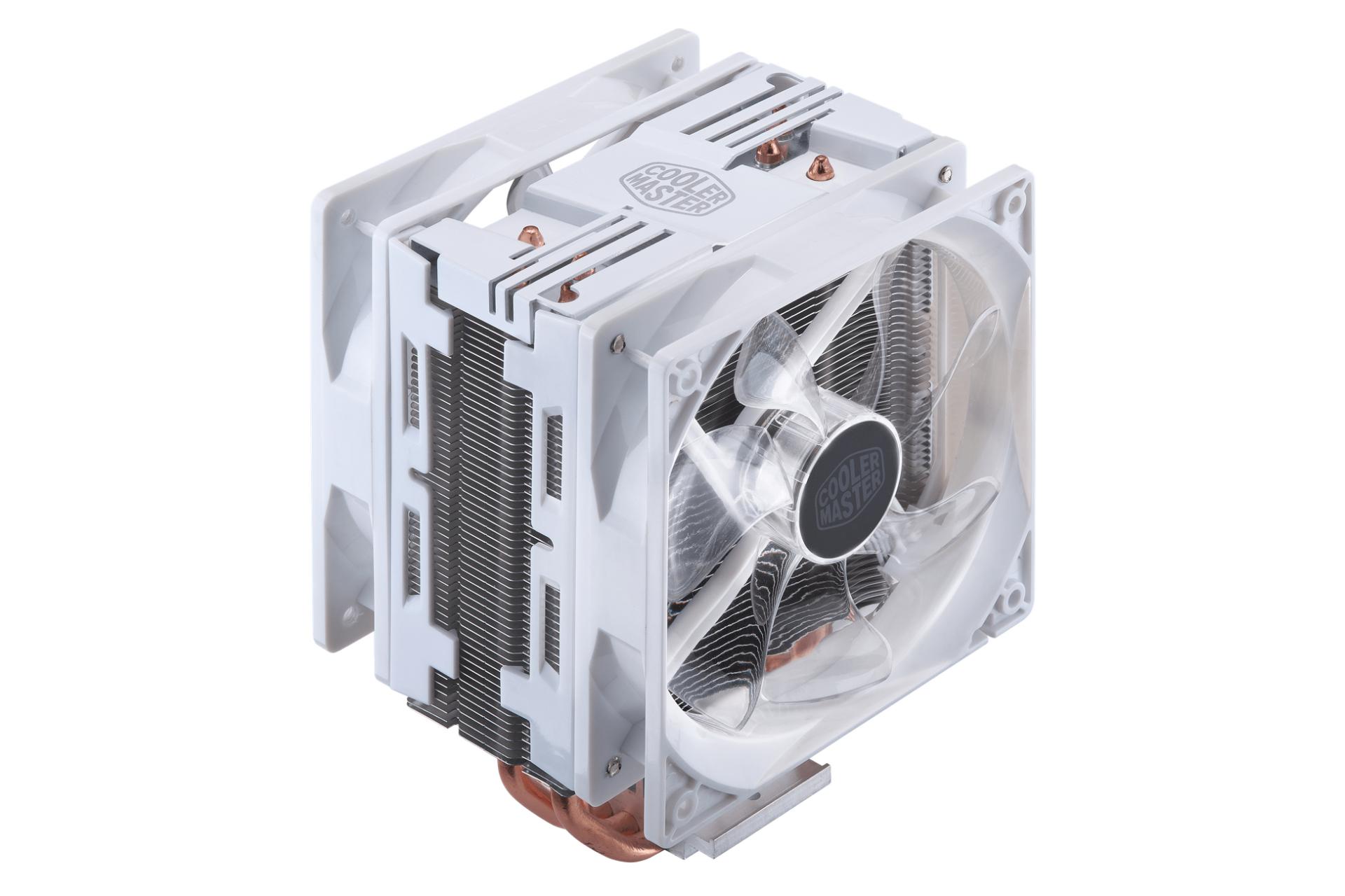 نمای بالا و پشت خنک کننده پردازنده کولر مستر HYPER 212 LED TURBO WHITE EDITION