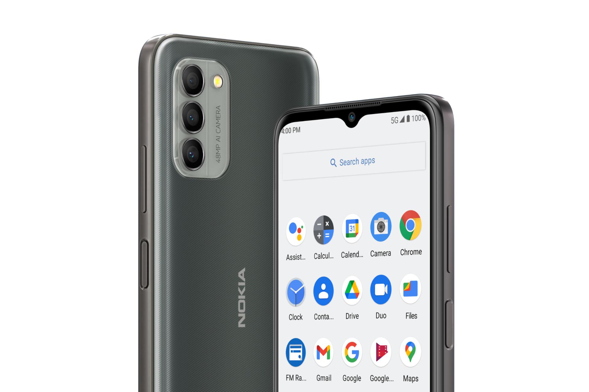 نمای جانبی گوشی موبایل نوکیا Nokia G400 خاکستری