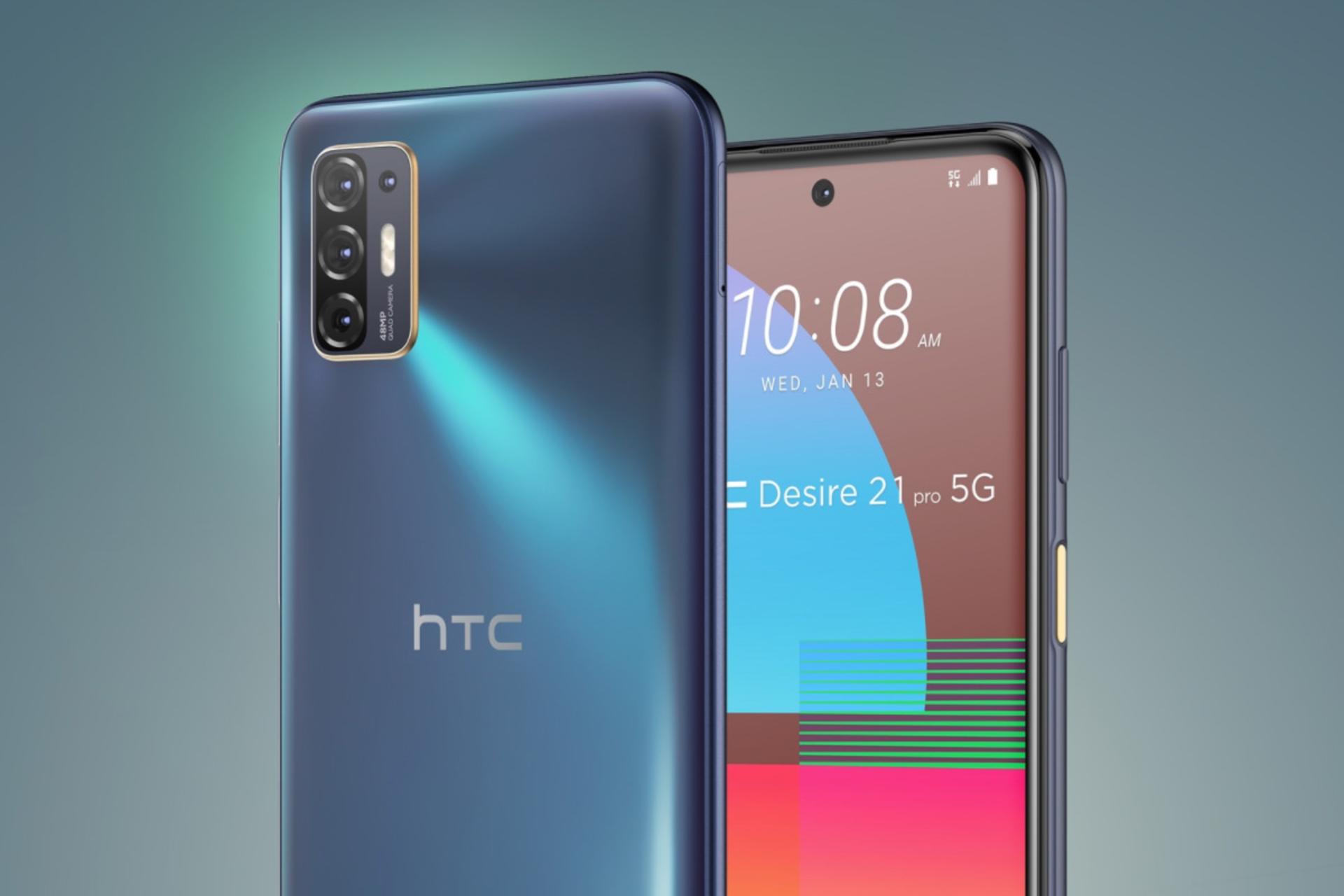 نمایش پشت و جلو دیزایر 21 پرو 5G اچ تی سی رنگ مشکی