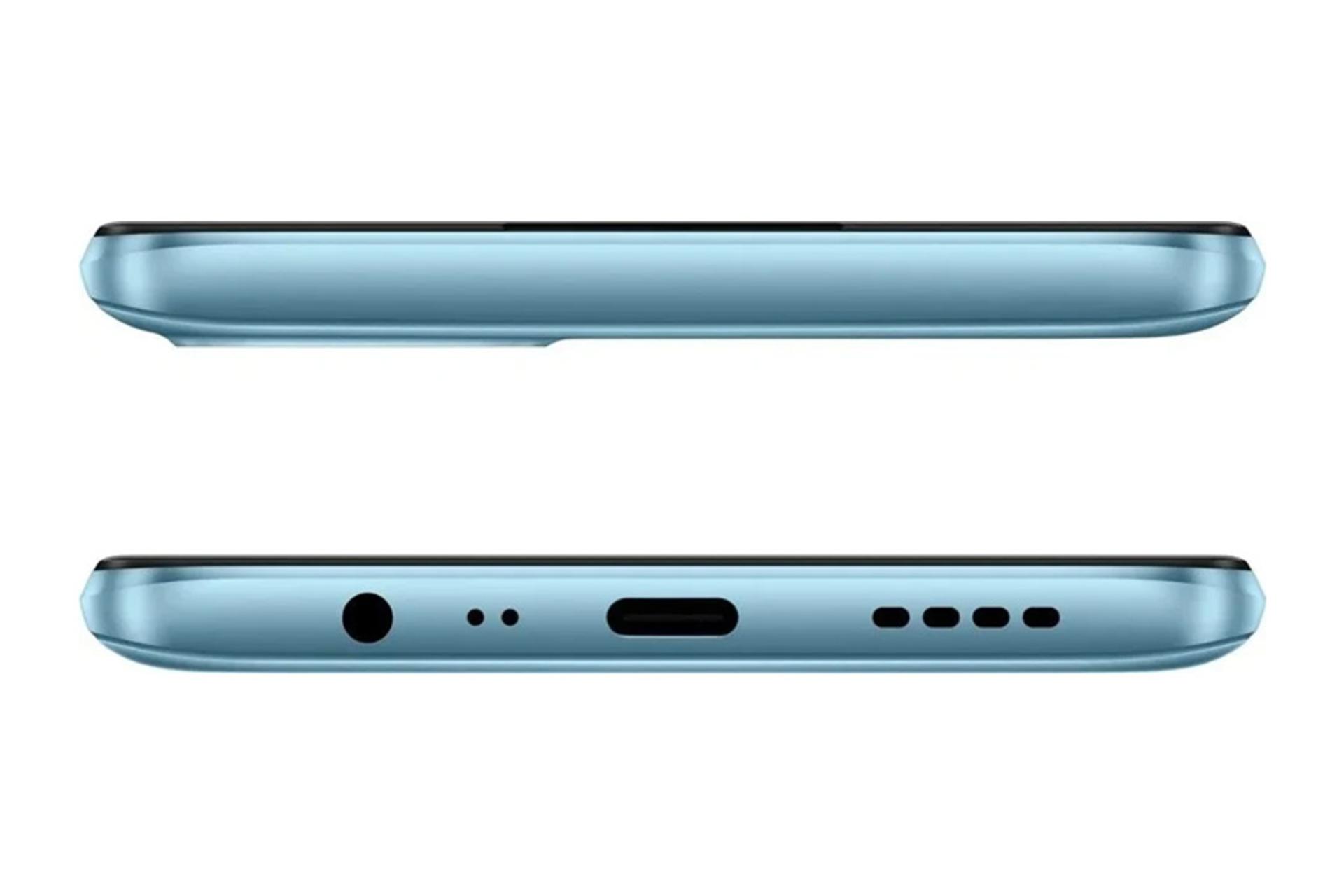 گوشی ریلمی 7i گلوبال رنگ آبی از نمای بالا و پایین