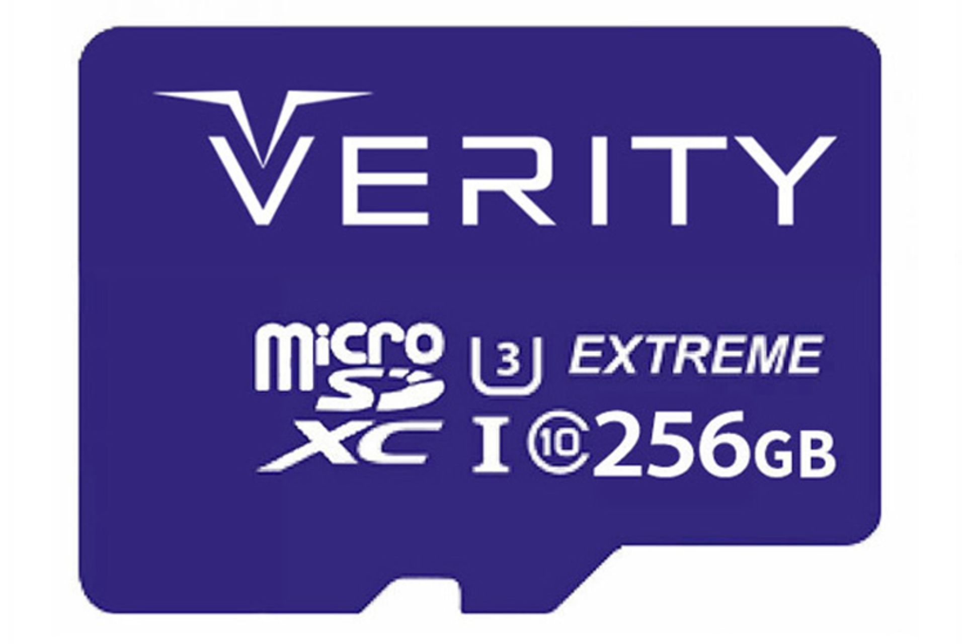 نمای روبرو کارت حافظه وریتی microSDXC با ظرفیت 256 گیگابایت مدل 533x