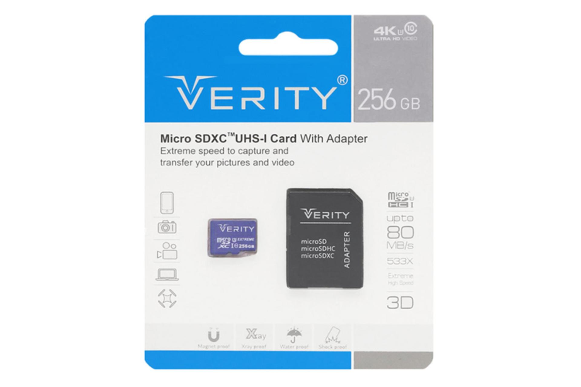 کارت حافظه وریتی microSDXC با ظرفیت 256 گیگابایت مدل 533x