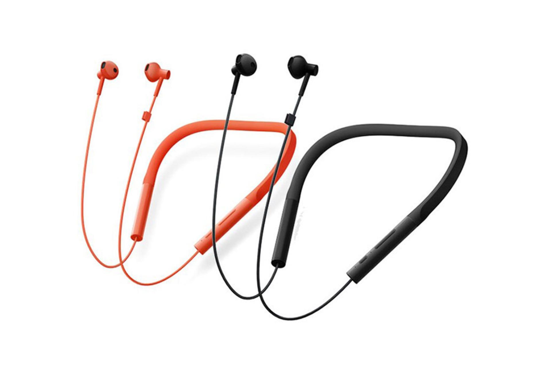 مرجع متخصصين ايران هدفون شيائومي headphone Xiaomi Mi Bluetooth Neckband Earphones Basic مشكي و نارنجي