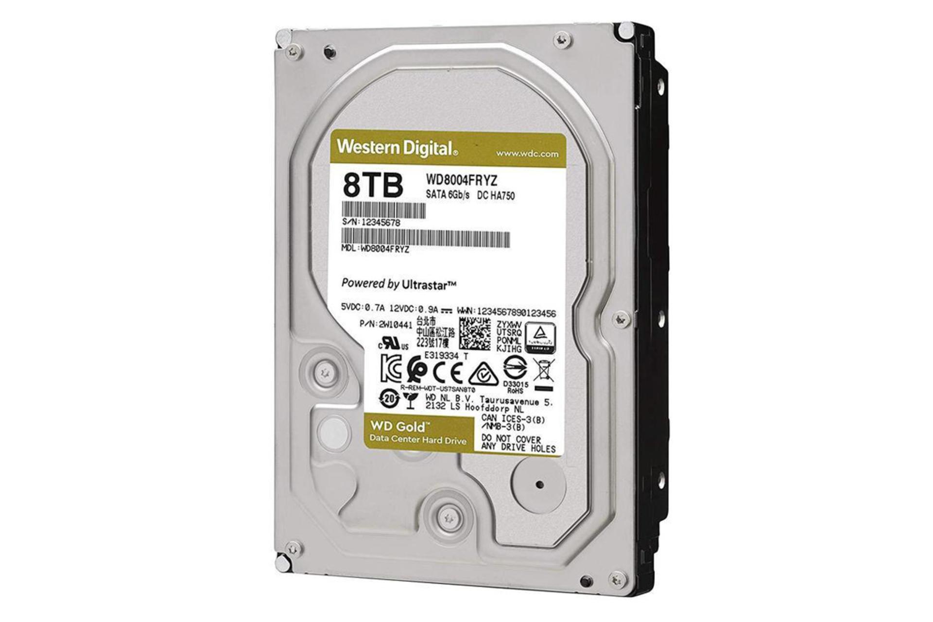 هارد اینترنال وسترن دیجیتال Gold WD8004FRYZ پشت